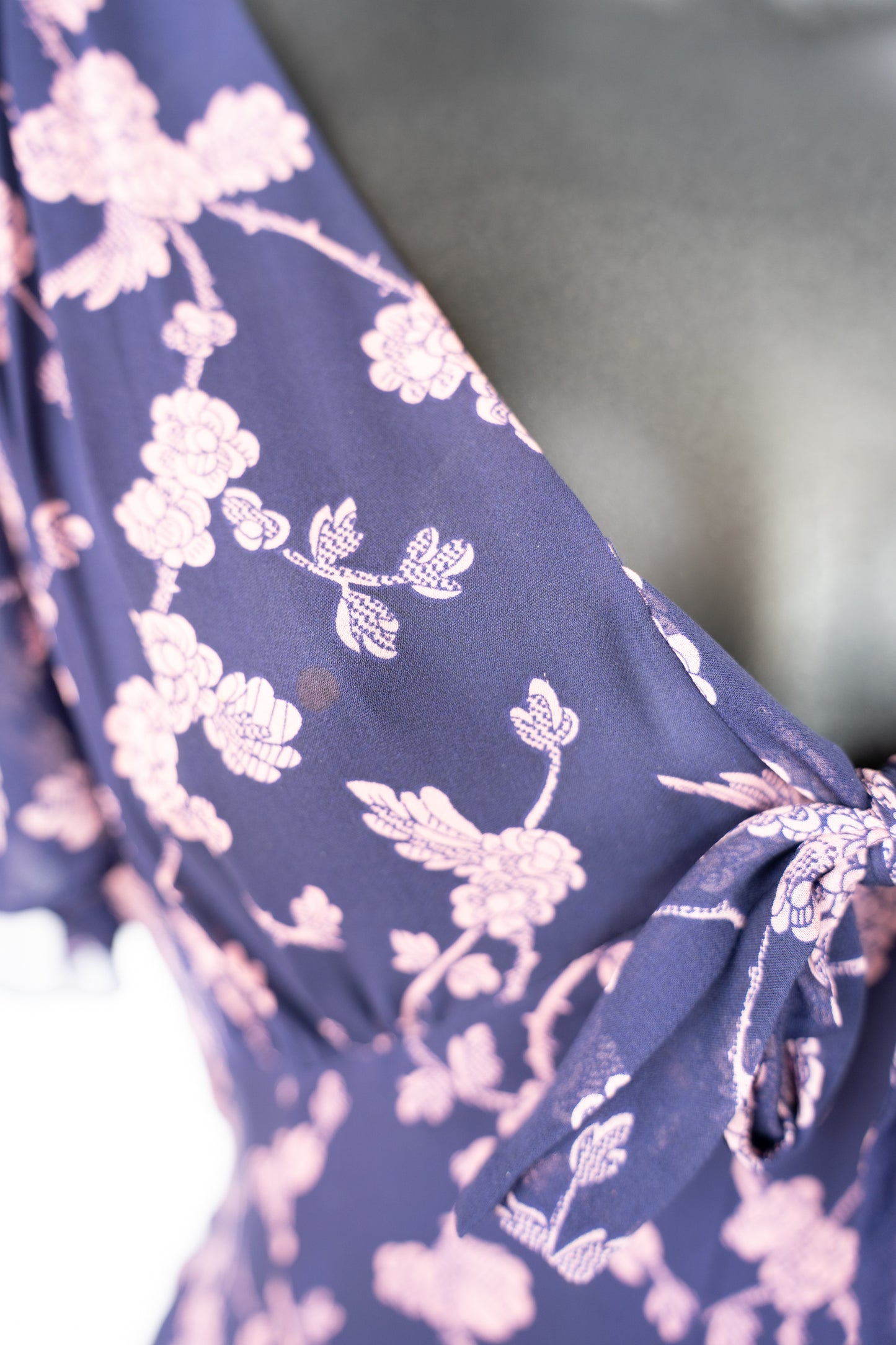 Cinq a Sept Silk Blue & Pink Floral Short Sleeve Chiffon Mini Dress