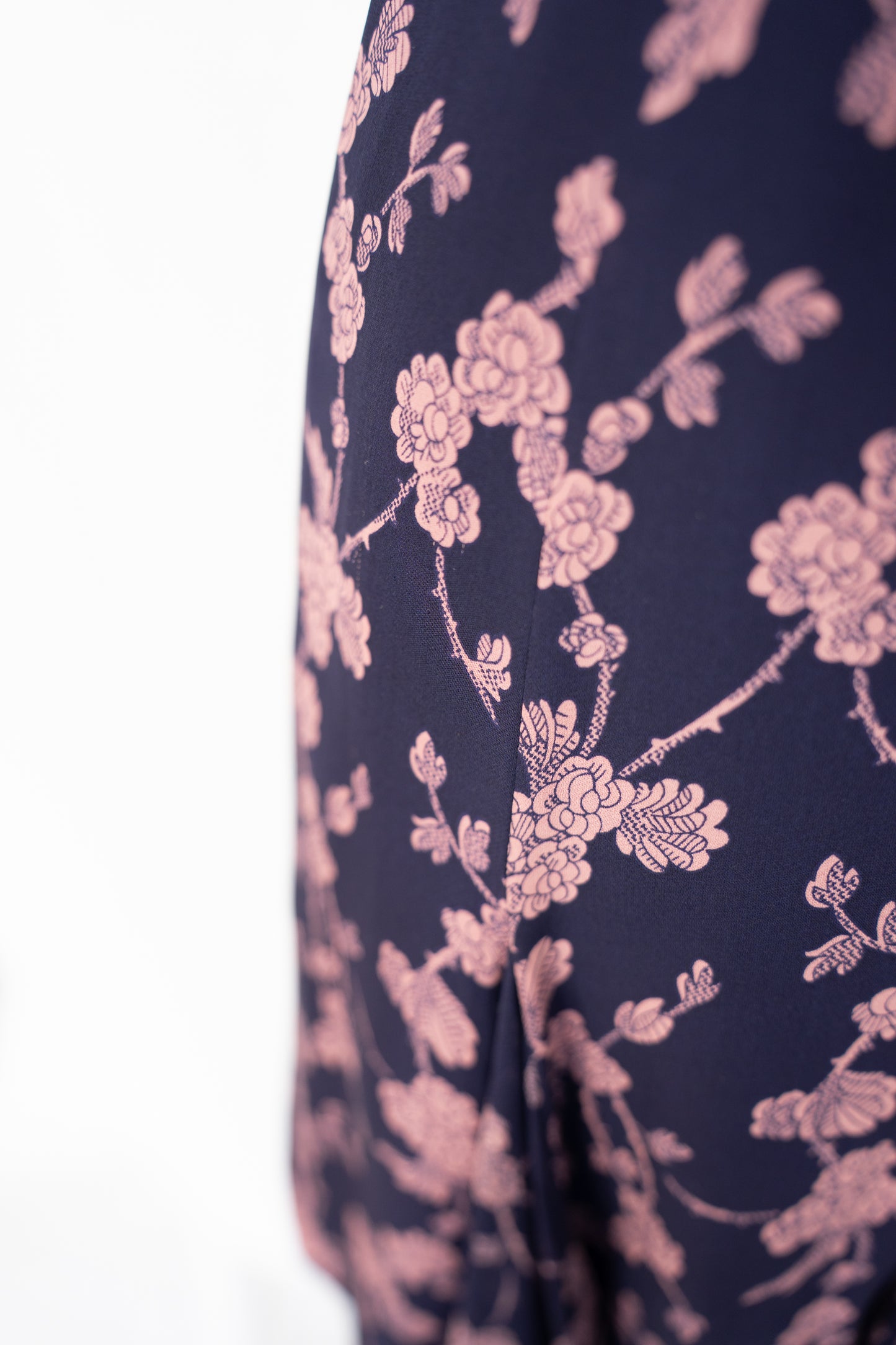 Cinq a Sept Silk Blue & Pink Floral Short Sleeve Chiffon Mini Dress