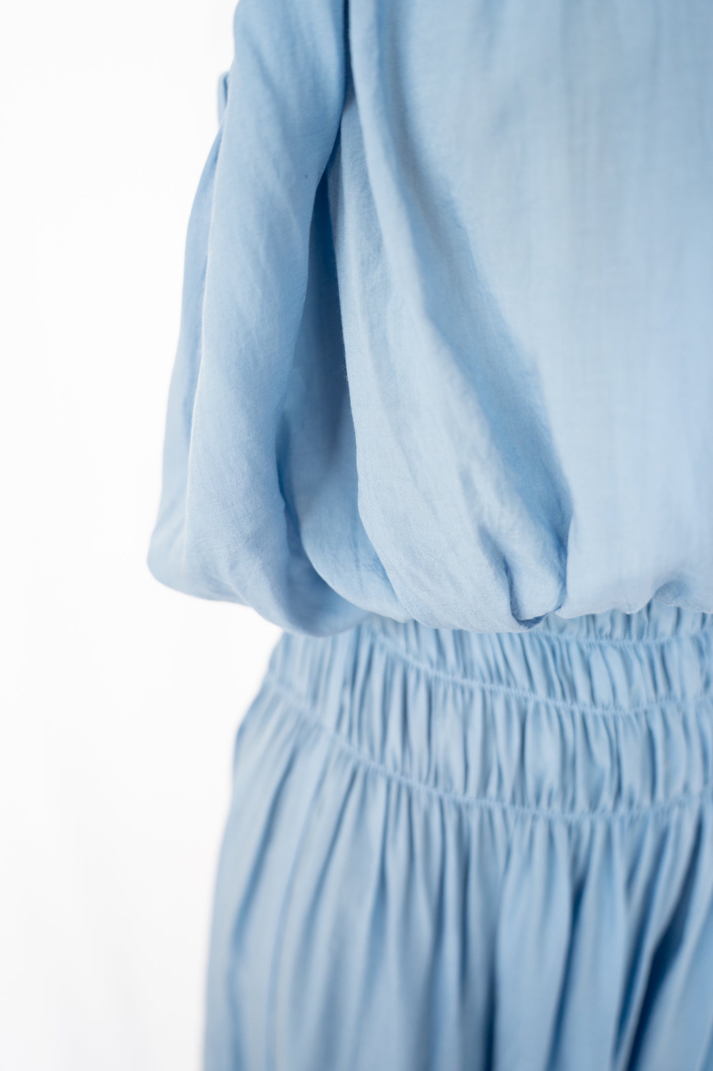 INDAH Sky Blue Strapless Smocked Jumpsuit NWT