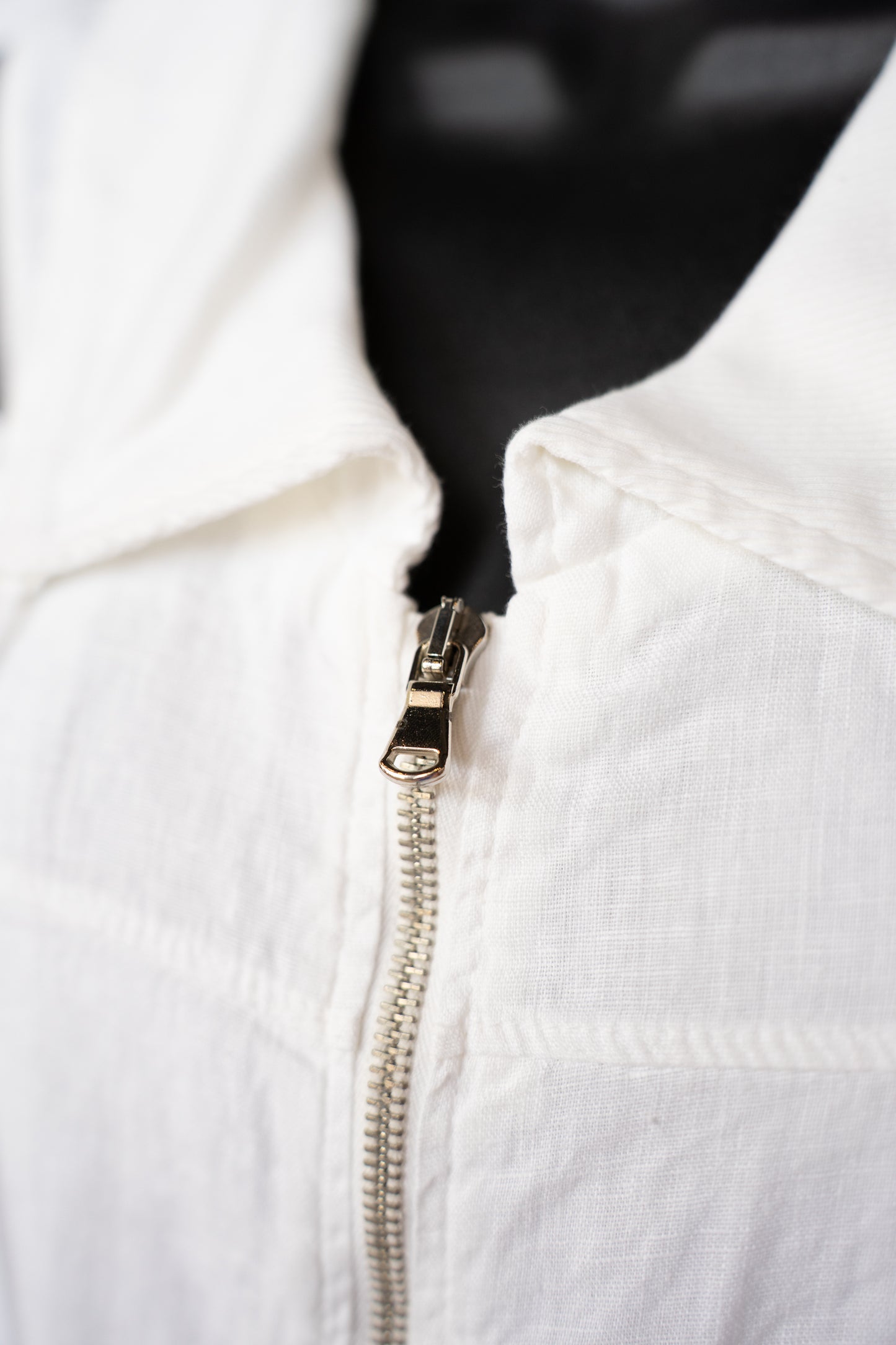 Inizio White Linen Zip Up Mini Dress NWT