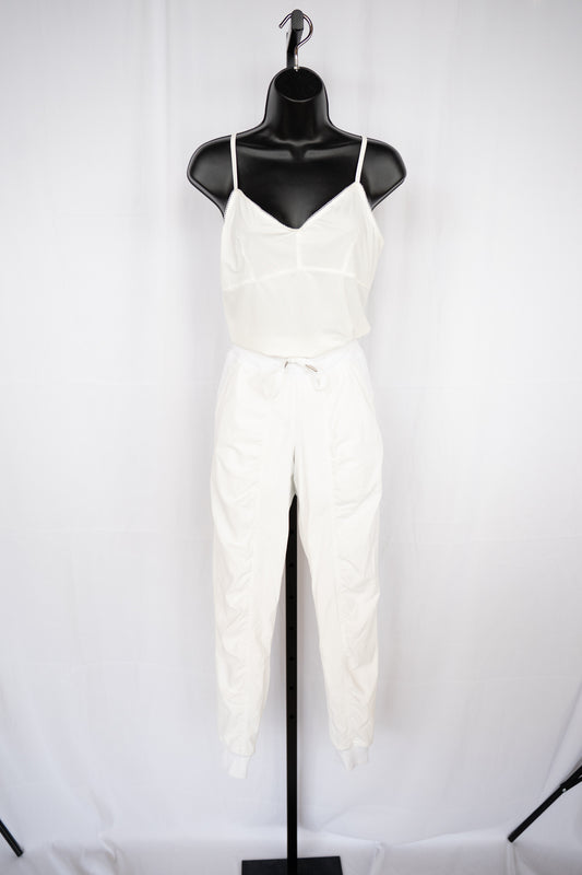 Lululemon White Ruched Relaxed Fit Joggers