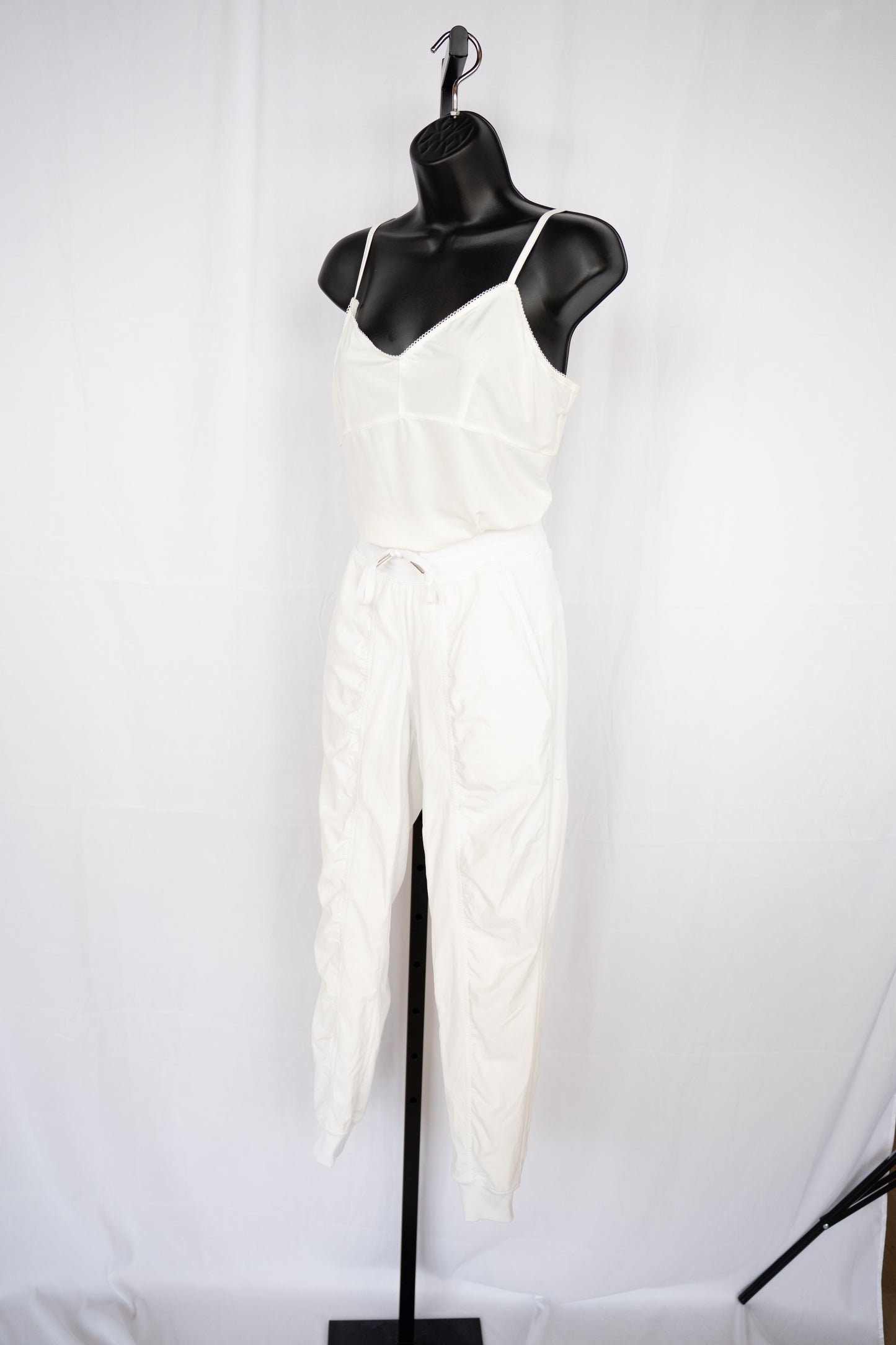 Lululemon White Ruched Relaxed Fit Joggers
