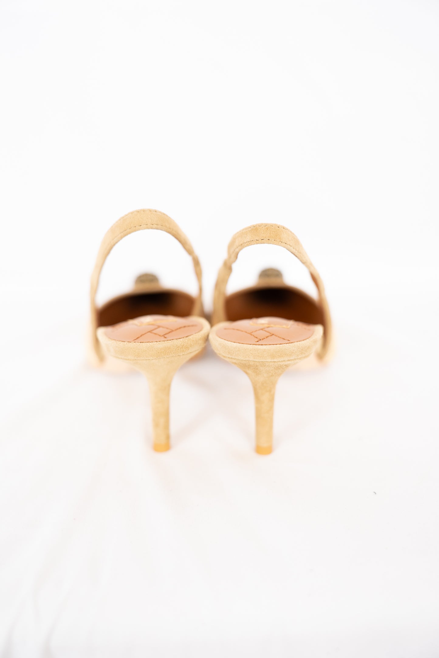 Kurt Geiger Brown Woven Pointed Toe Slingback Heels