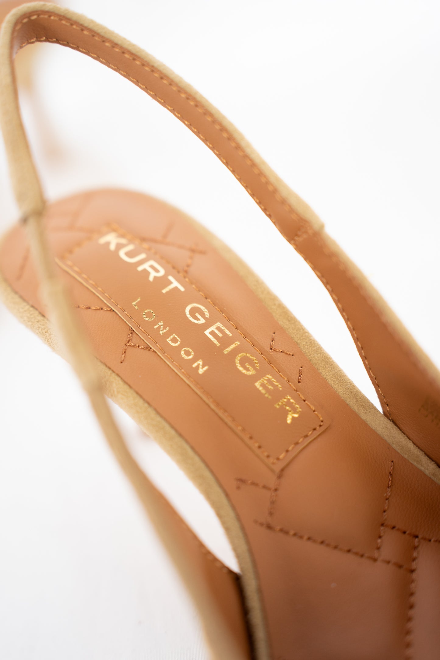 Kurt Geiger Brown Woven Pointed Toe Slingback Heels