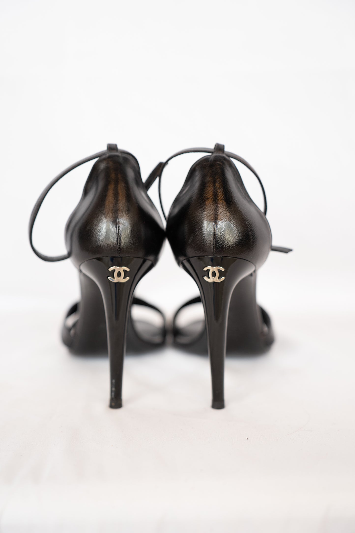 DUSTBAG - Chanel Double Toe Strap/Ankle Strap Heeled Sandals SIZE 7