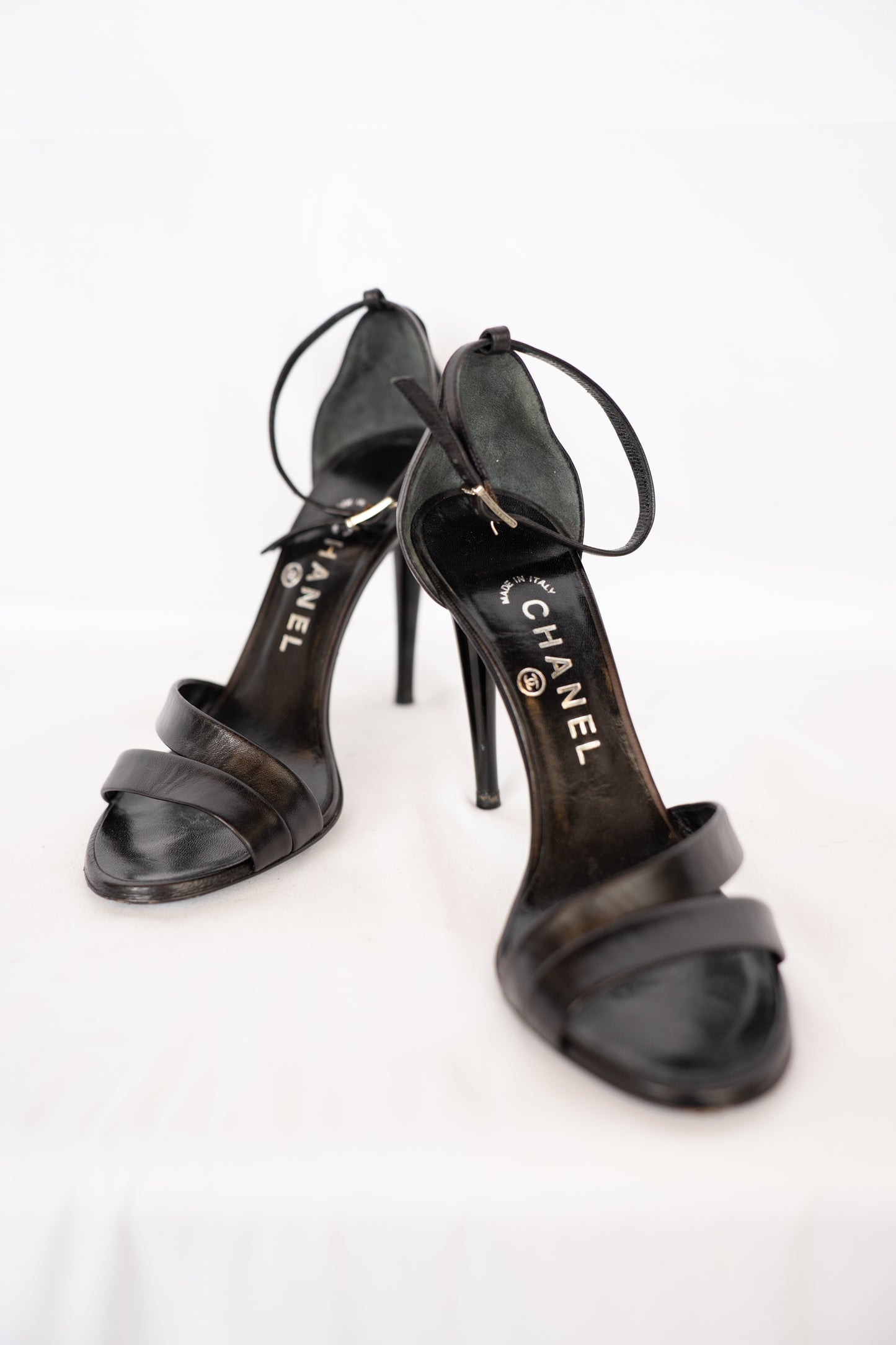 DUSTBAG - Chanel Double Toe Strap/Ankle Strap Heeled Sandals SIZE 7