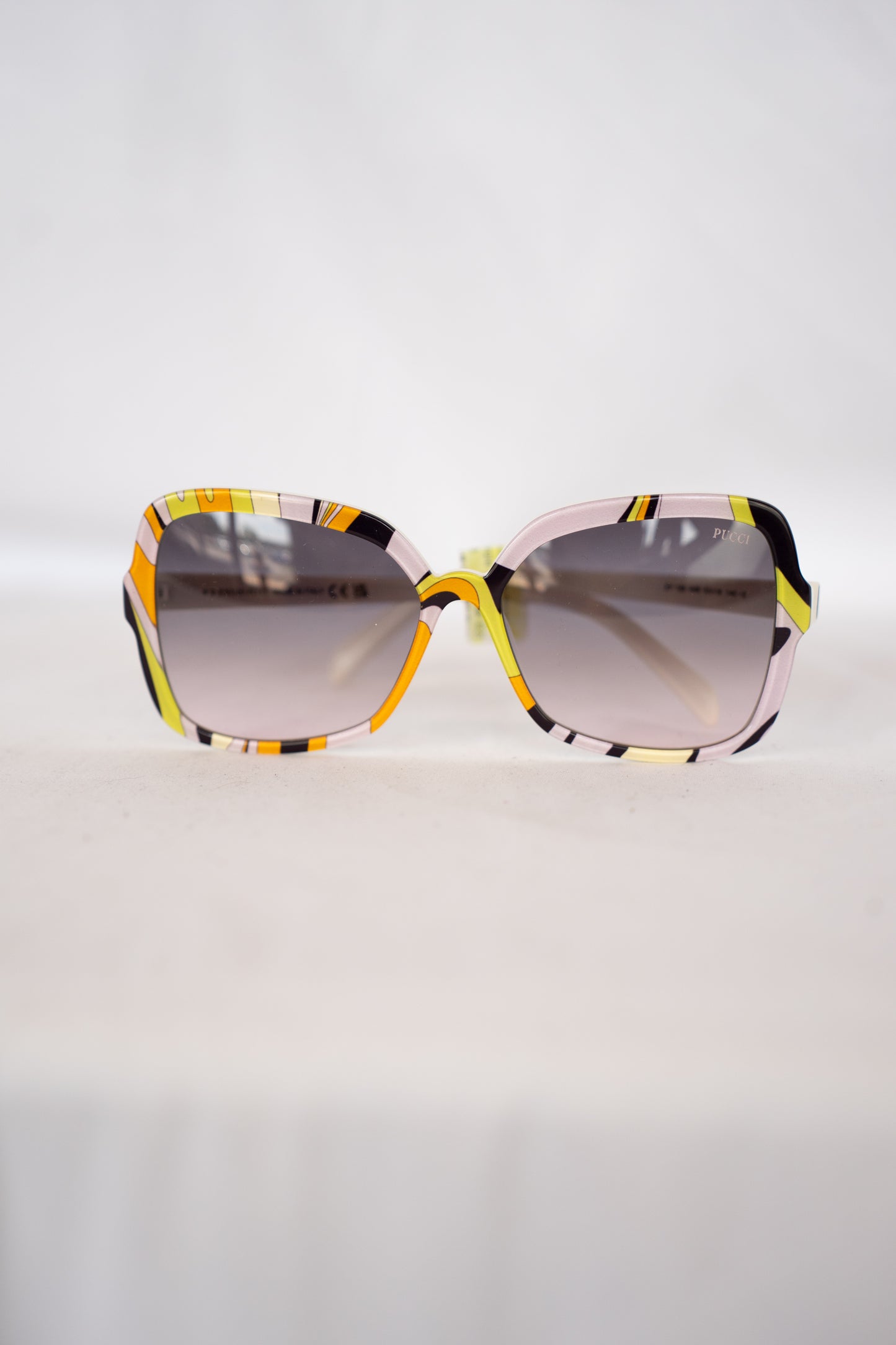 COMES WITH CASE - Emilio Pucci Orange Pink & Yellow Oversized Sunglasses