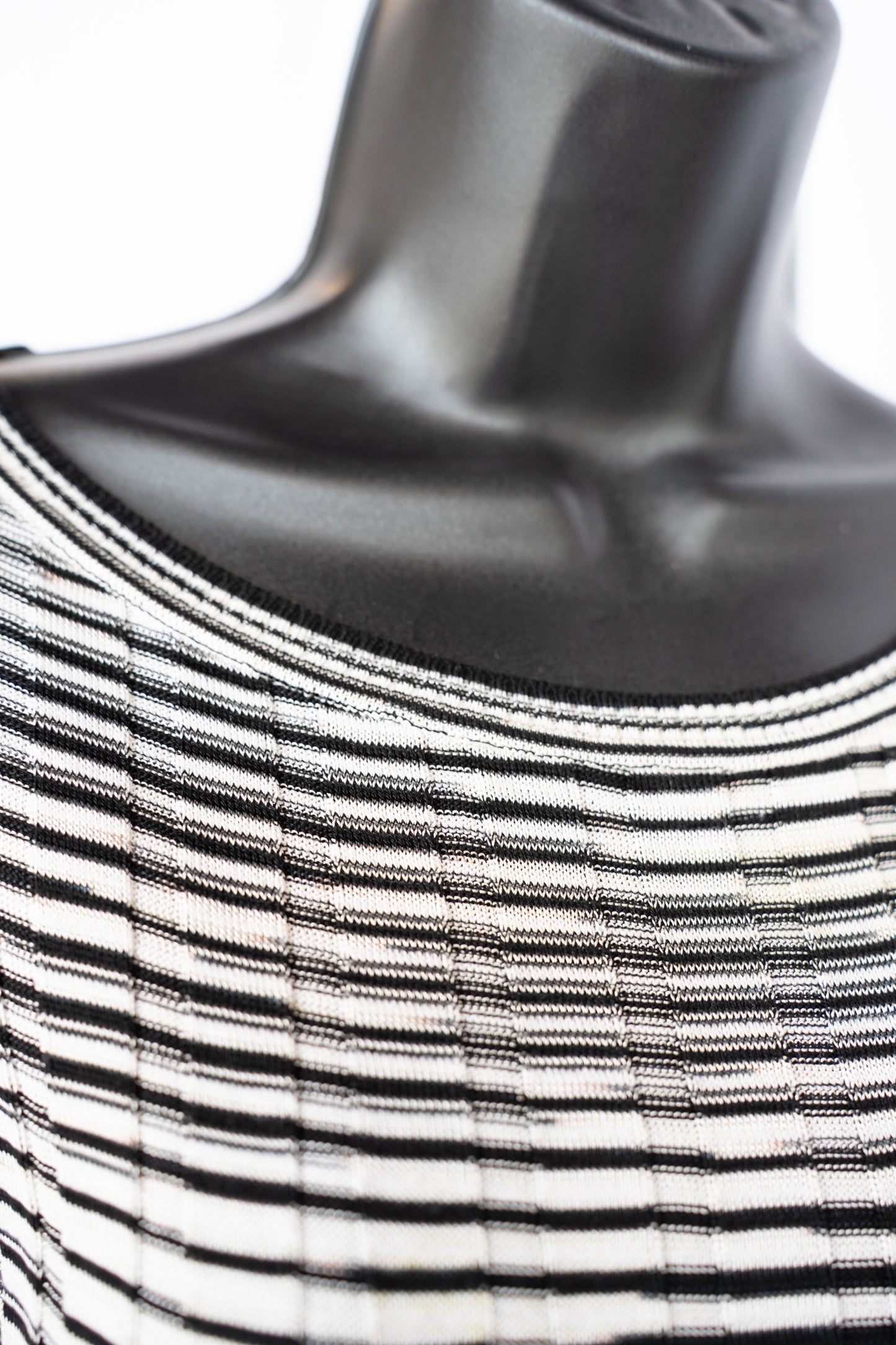 Missoni Cashmere Blend Black & White Stripe Knit Sweater/Tank Top Set