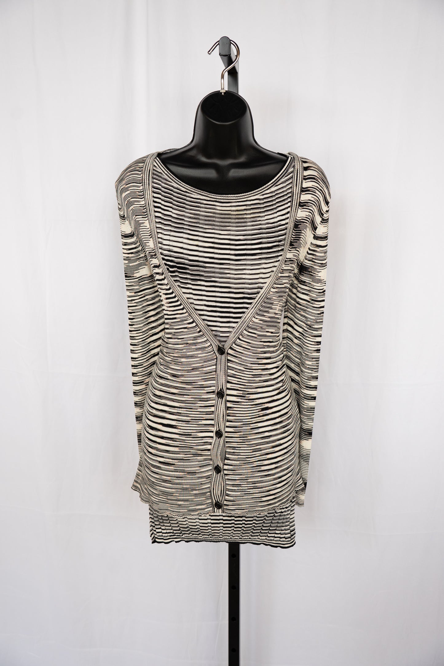 Missoni Cashmere Blend Black & White Stripe Knit Sweater/Tank Top Set