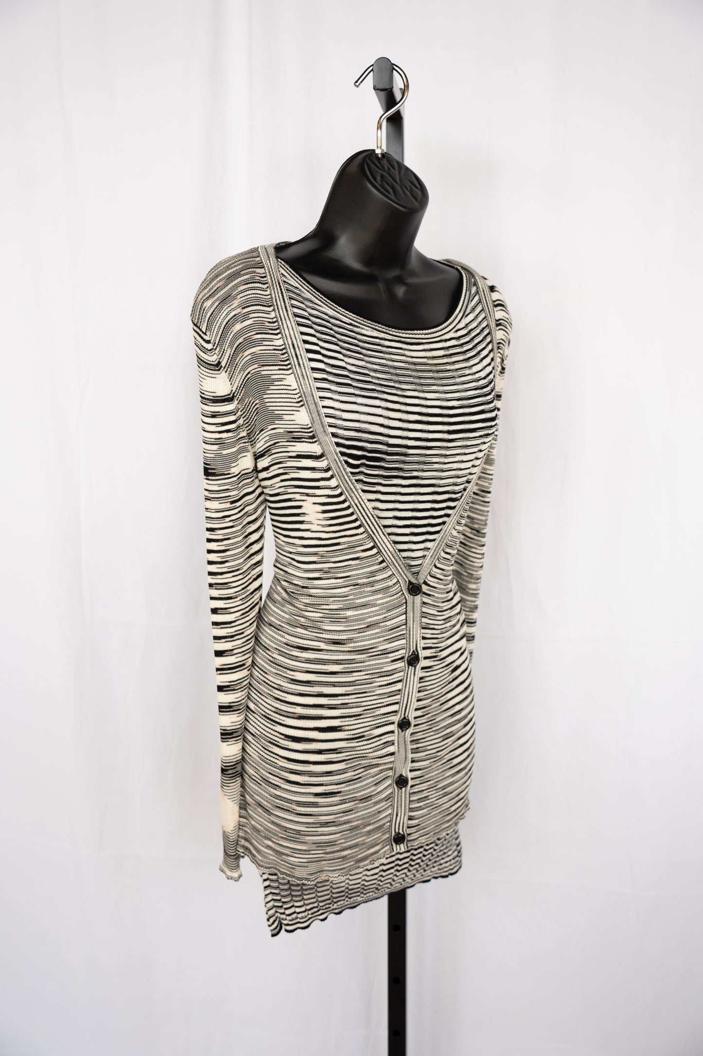Missoni Cashmere Blend Black & White Stripe Knit Sweater/Tank Top Set