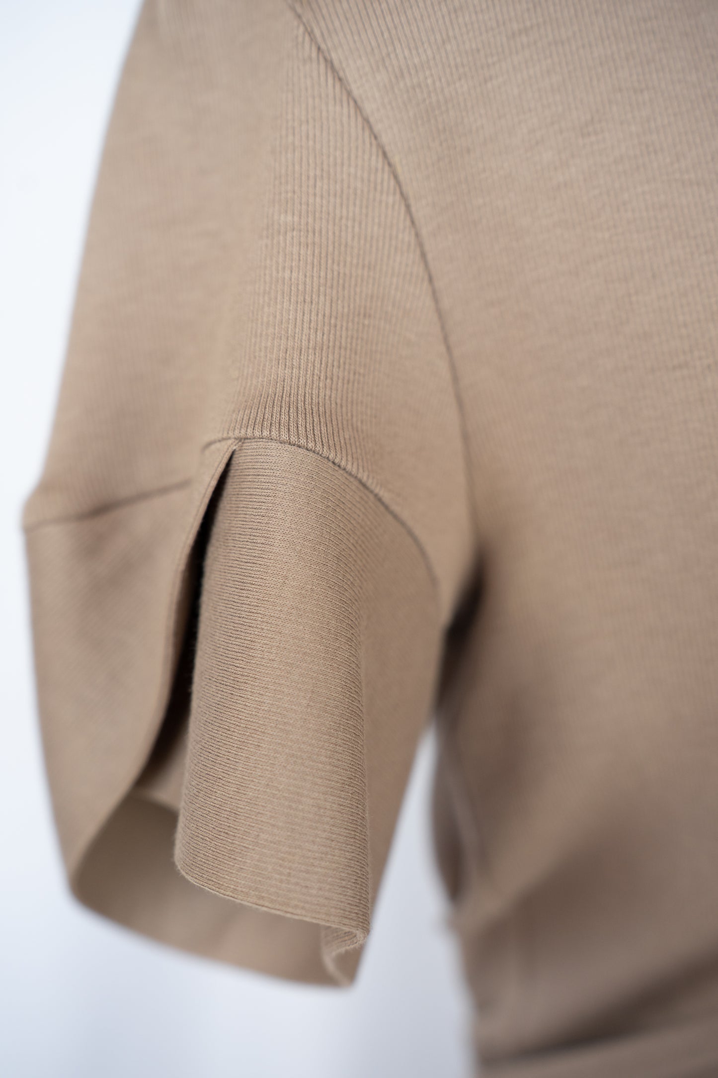 Brunello Cucinelli Dark Taupe 1/2 Sleeve Signature Bead Neckline Top
