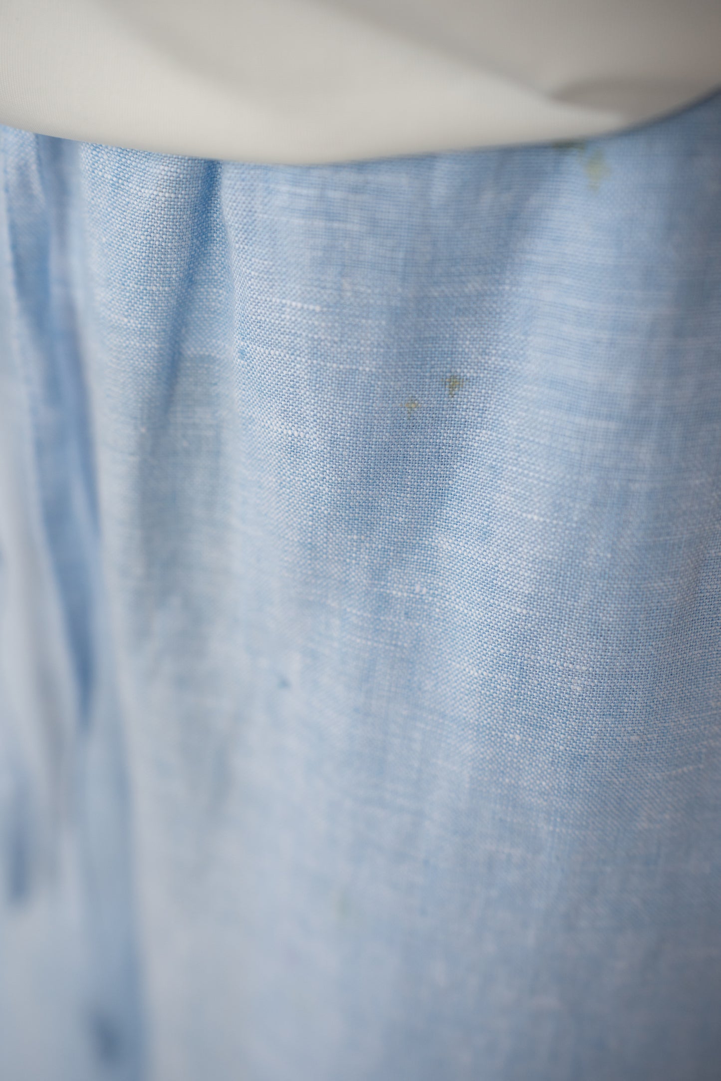 Saks Fifth Avenue Linen Light Blue w Side Silver Sequin Relaxed Fit Pants