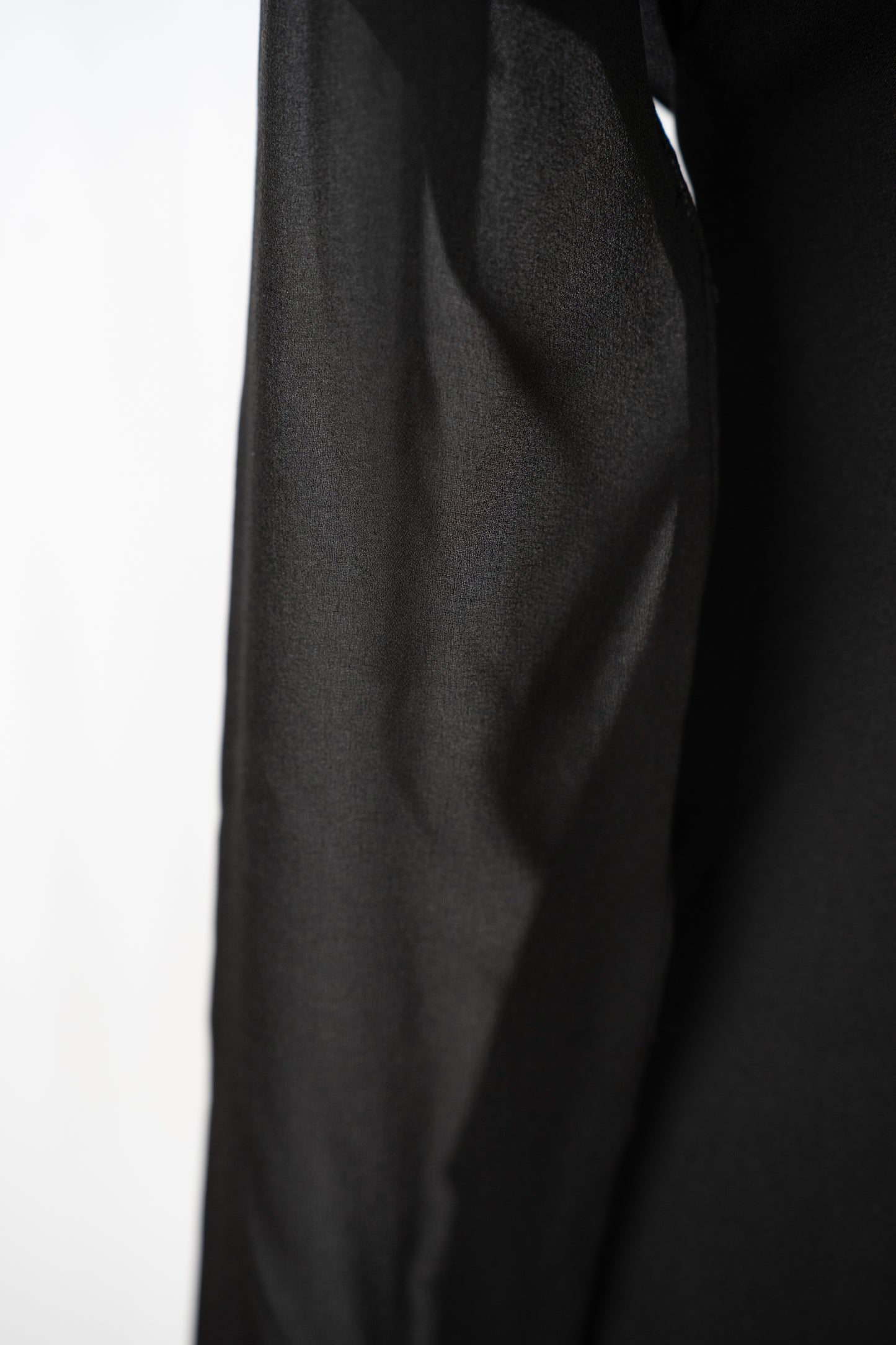 Elizabeth and James Silk Black Half Button Long Sleeve Blouse