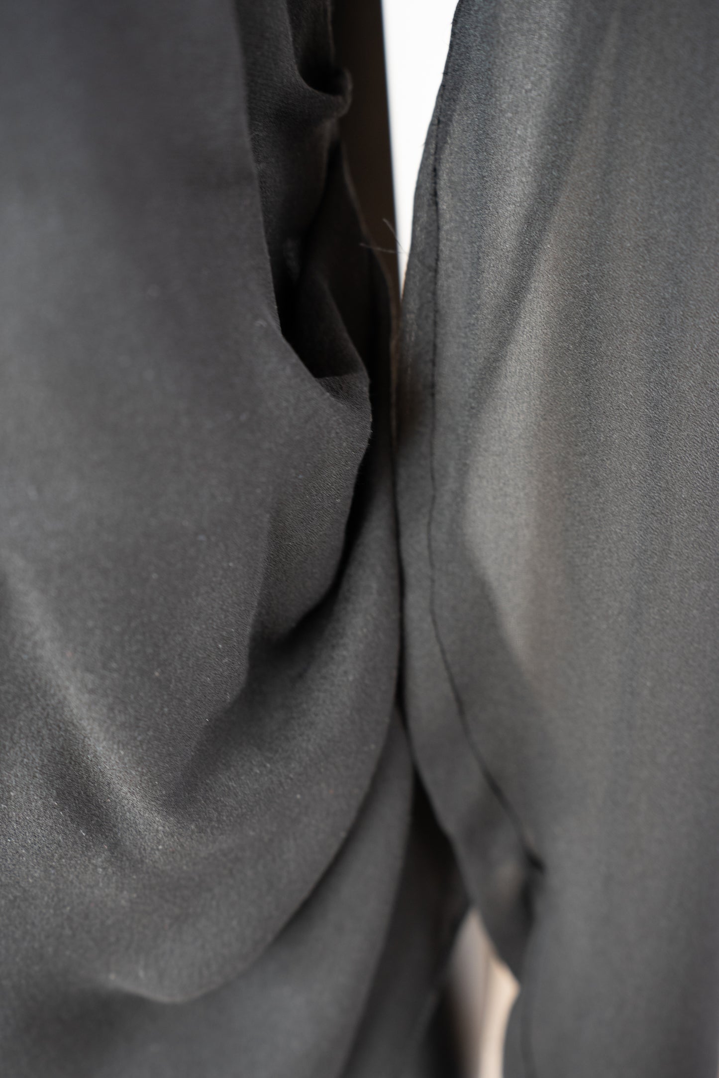 Elizabeth and James Silk Black Half Button Long Sleeve Blouse