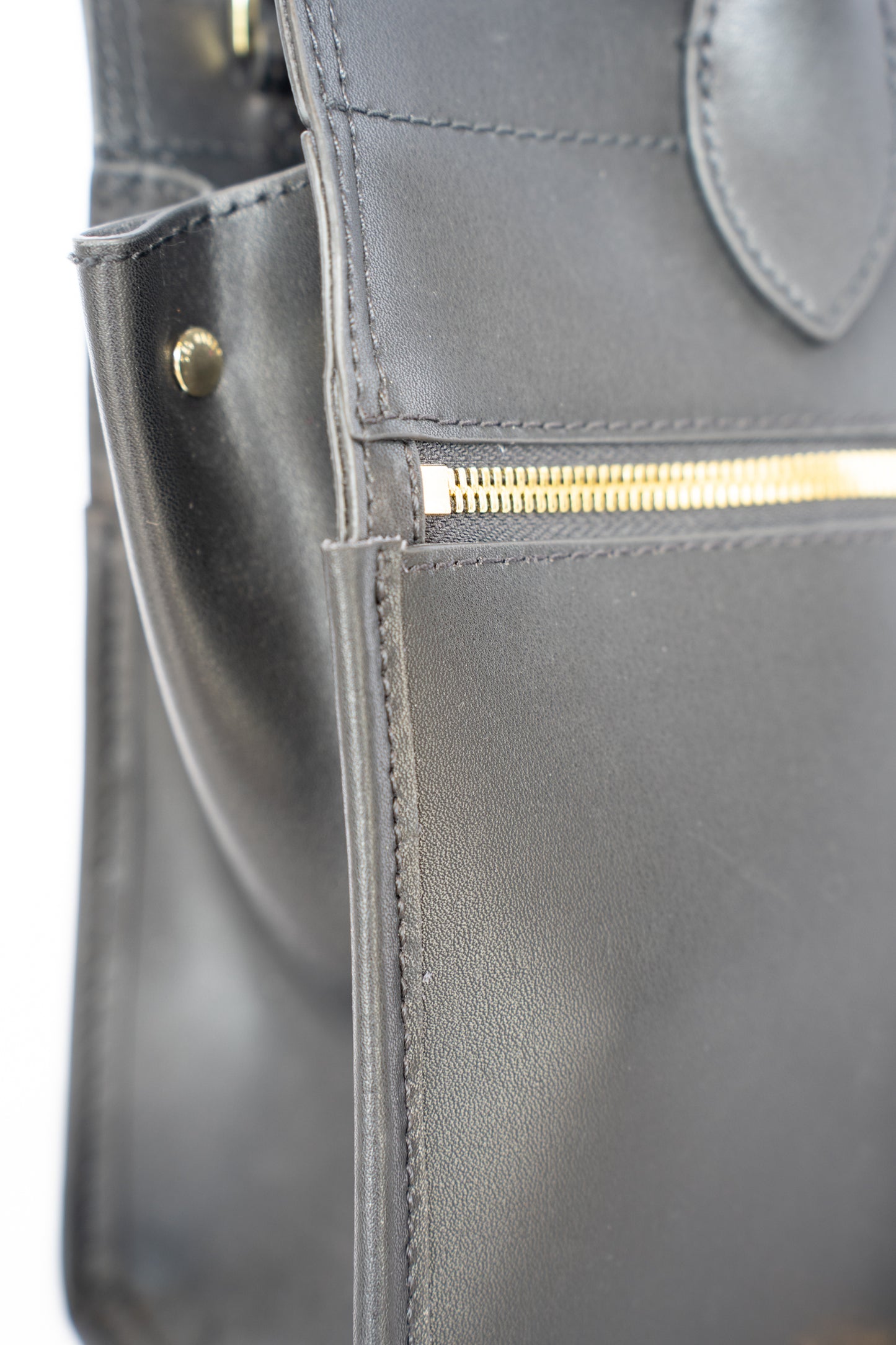 Ted Baker Black Leather Double Front Zip Top/Handle Crossbody Tote