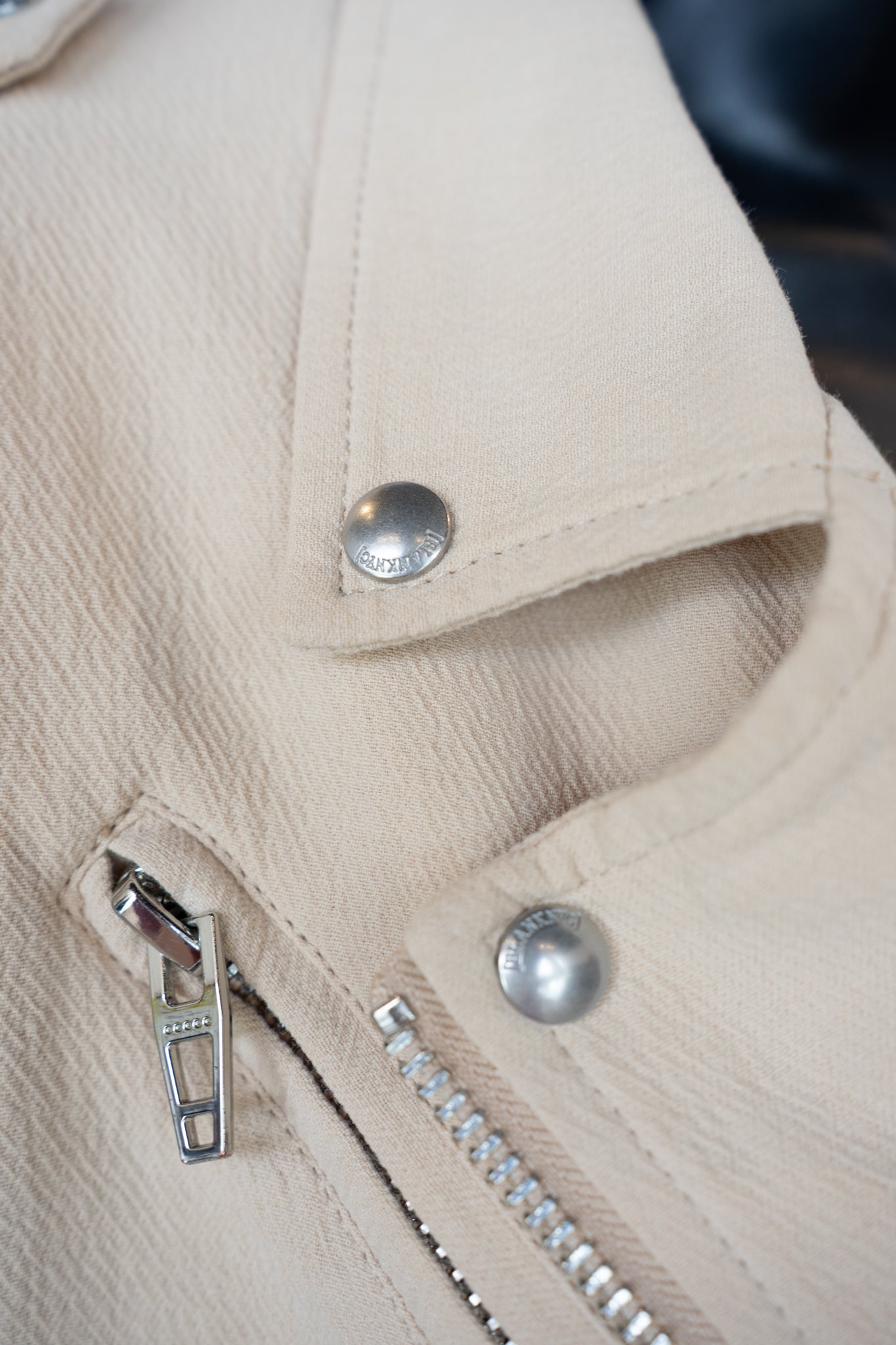 Blank NYC Beige Zip Up Moto Jacket