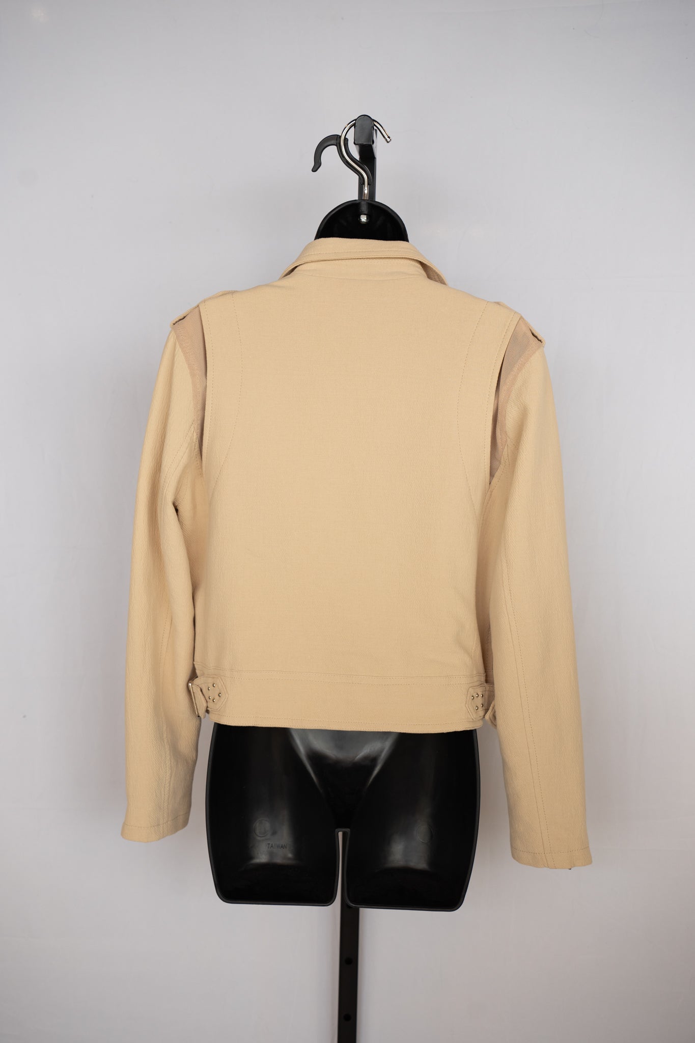 Blank NYC Beige Zip Up Moto Jacket