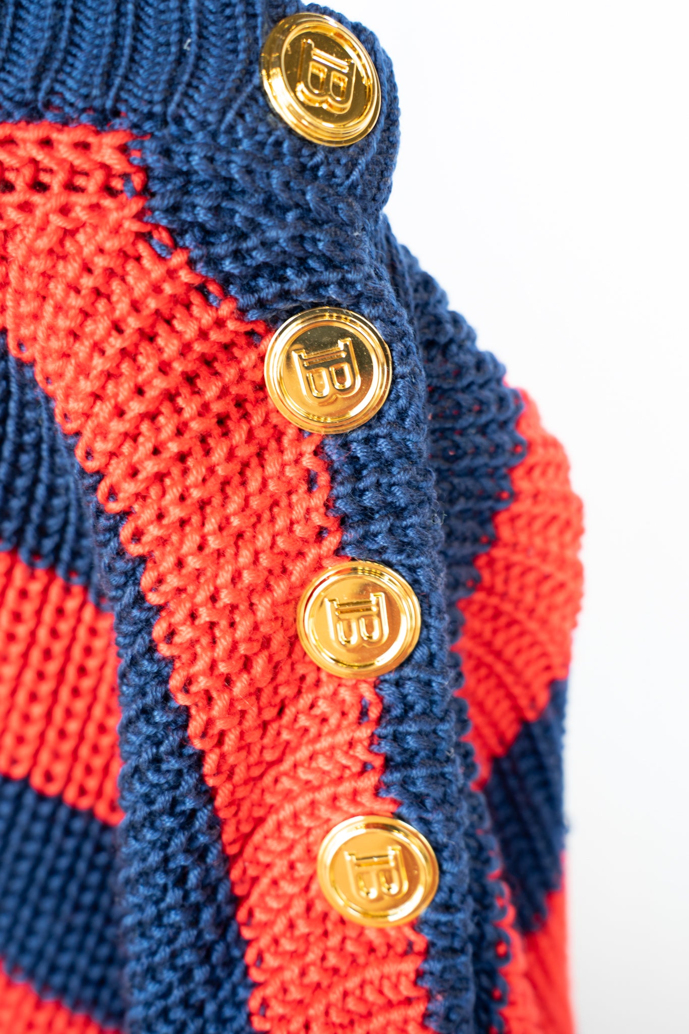 Balmain Blue, Red, White & Black Striped Sweater Dress NWT