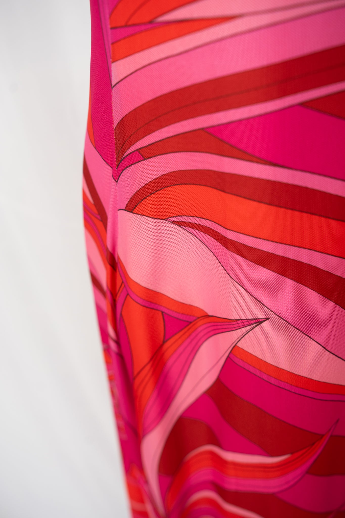 Farm Rio Mesh Pink Orange Abstract Sleeveless Midi Dress