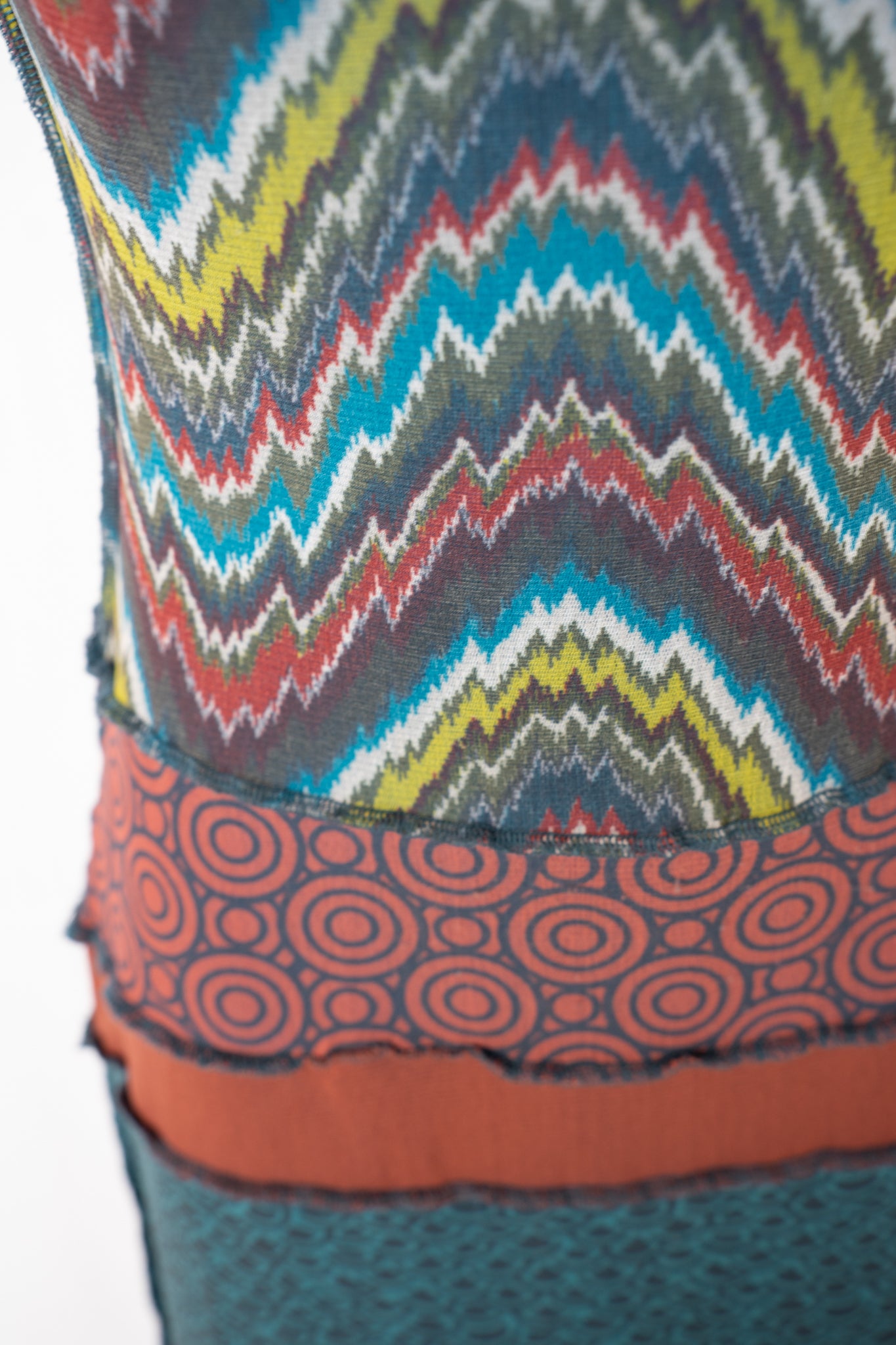 Weston Wear Mesh Turquoise Multicolor Print Short Sleeve Tiered Midi Dress