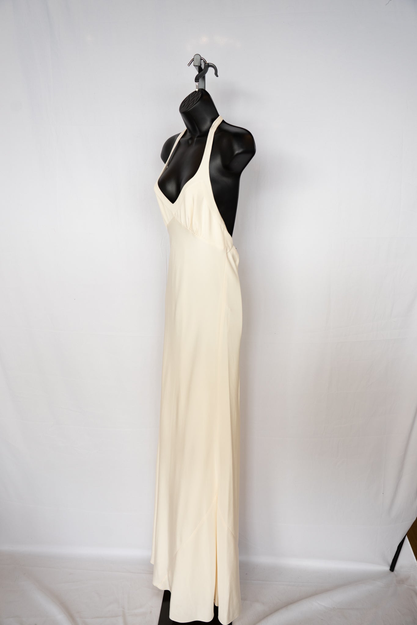 J Crew Ivory Silk Halter-Neck Open Back Full-Length Gown NWT
