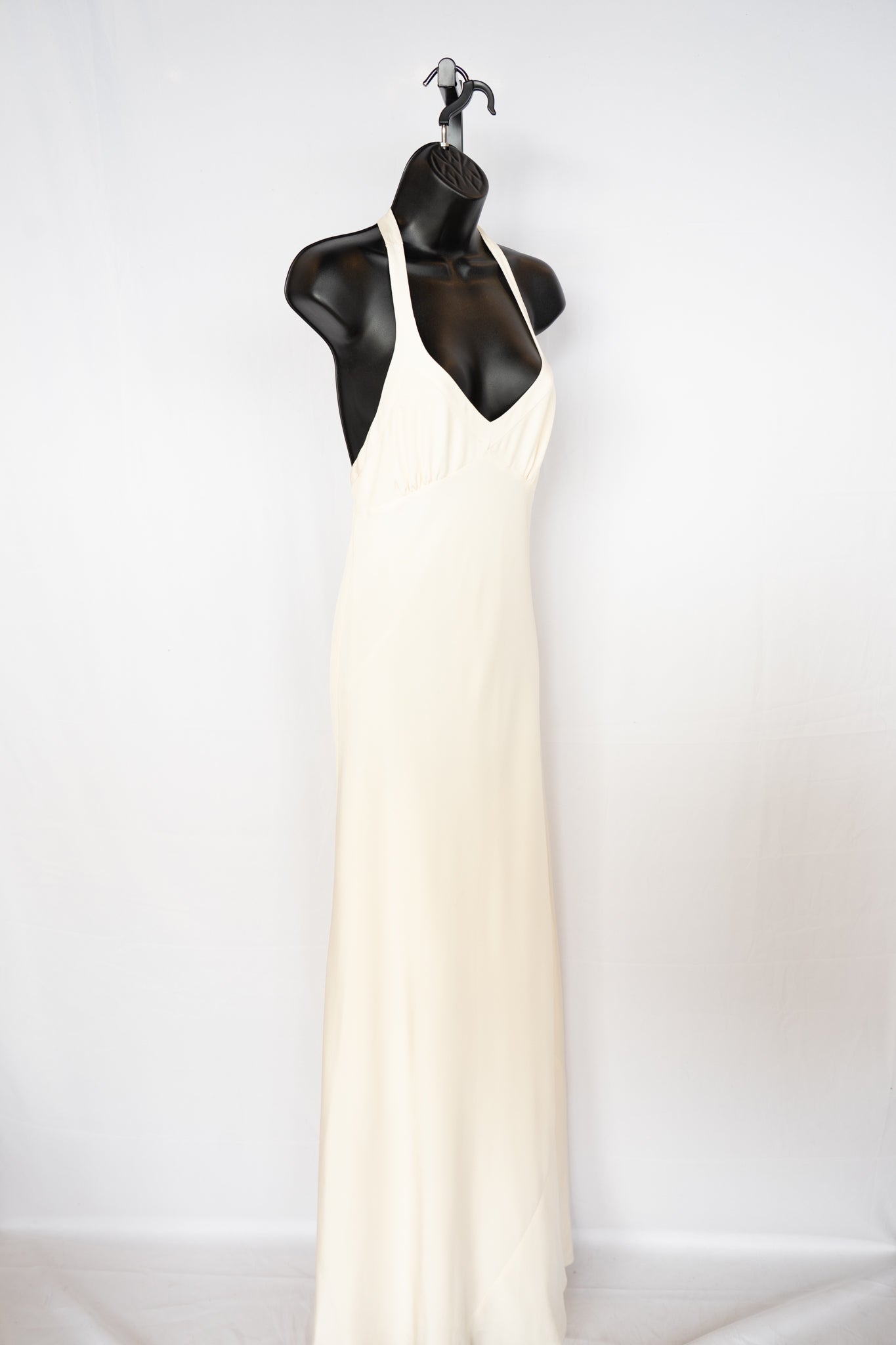 J Crew Ivory Silk Halter-Neck Open Back Full-Length Gown NWT