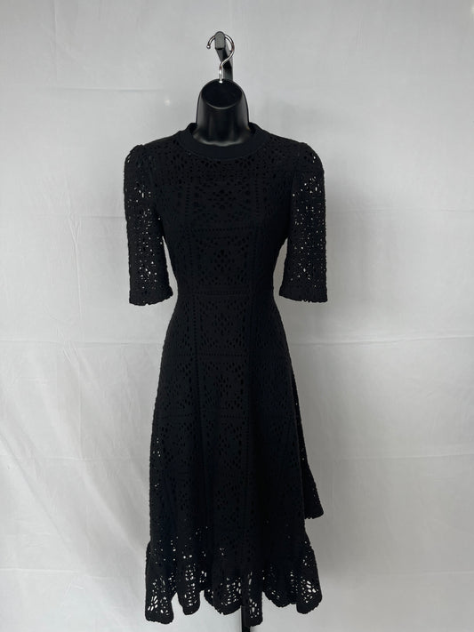 See by Chloe Black Short Sleeve Midi Dress w/ Cutout Details