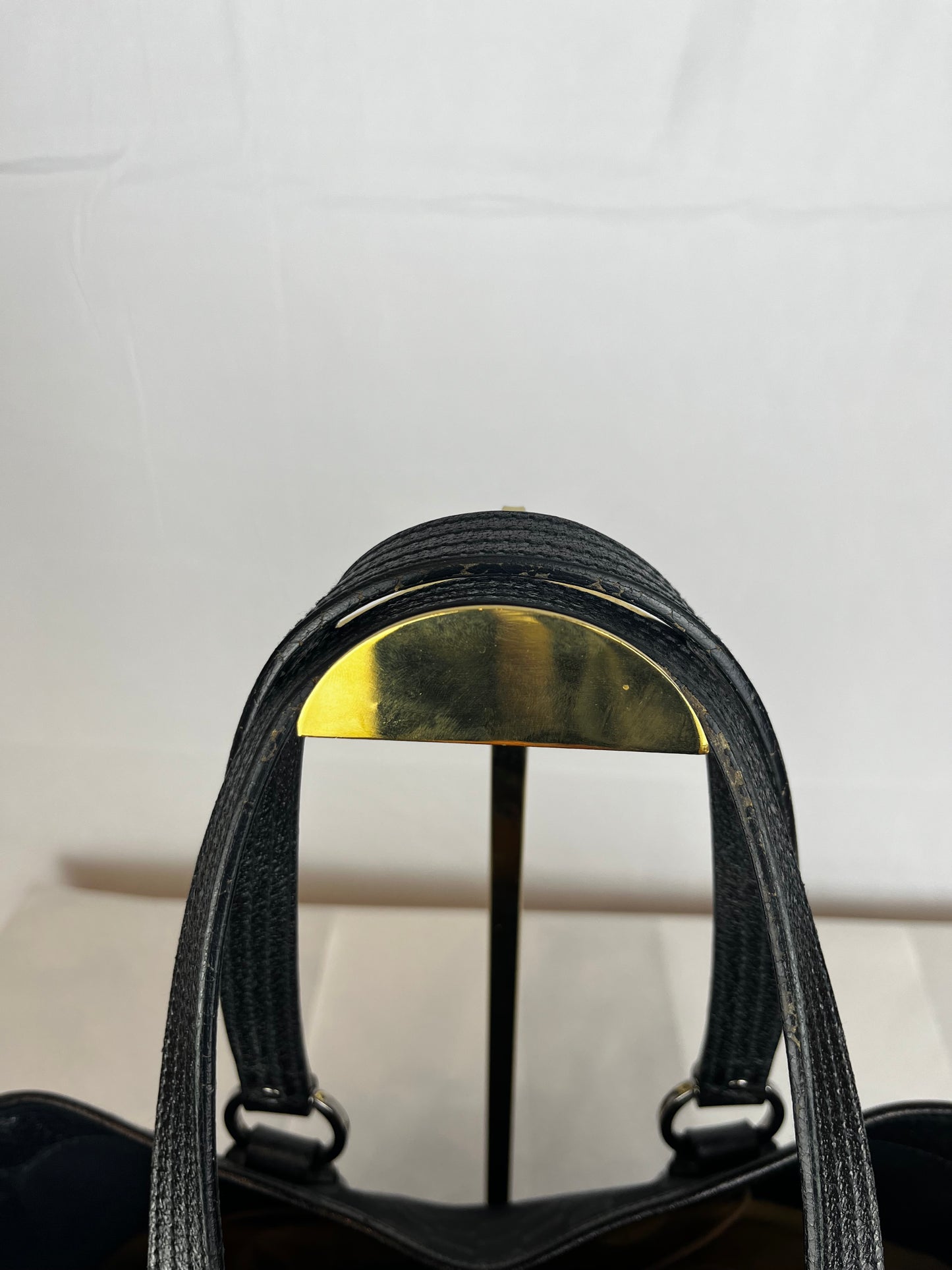 Gucci Black GG Monogram Leather Trim Tote Bag