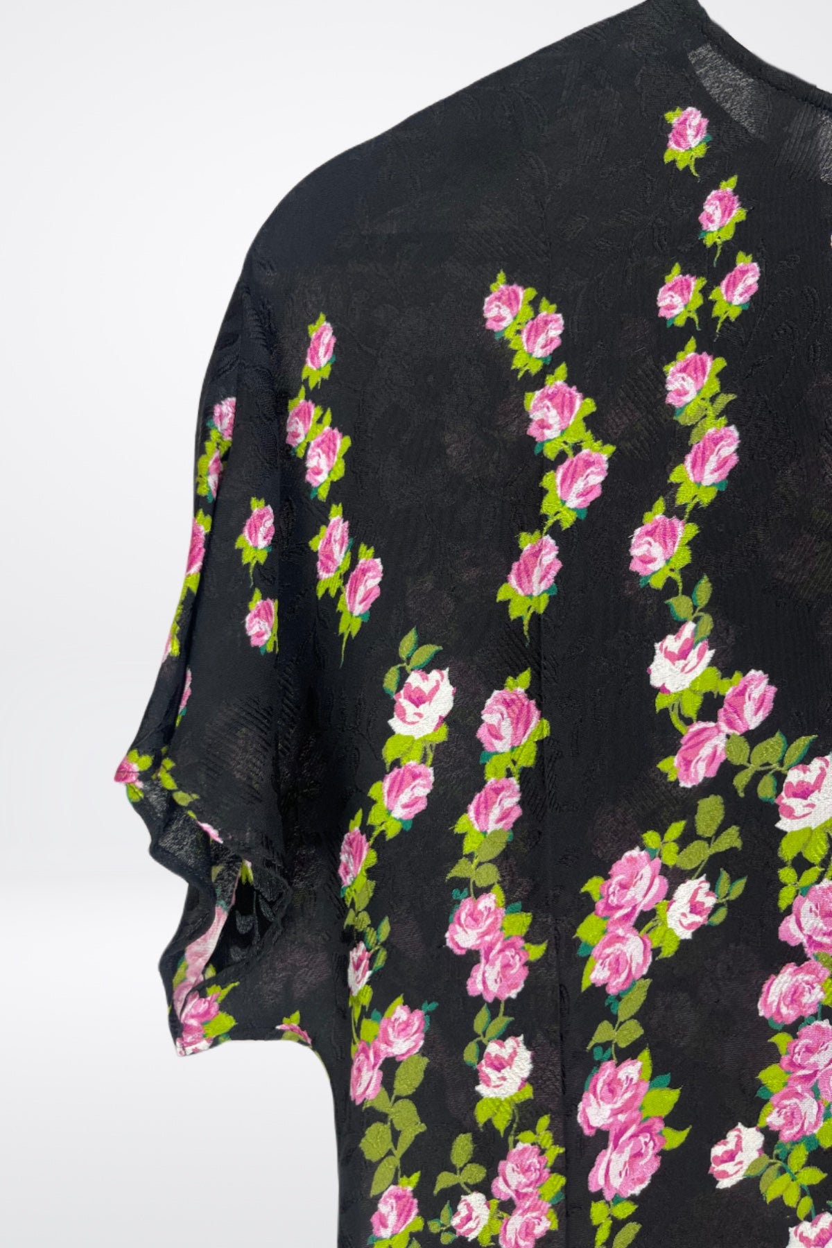 Gucci Roses Print Short Sleeve Blouse NWT
