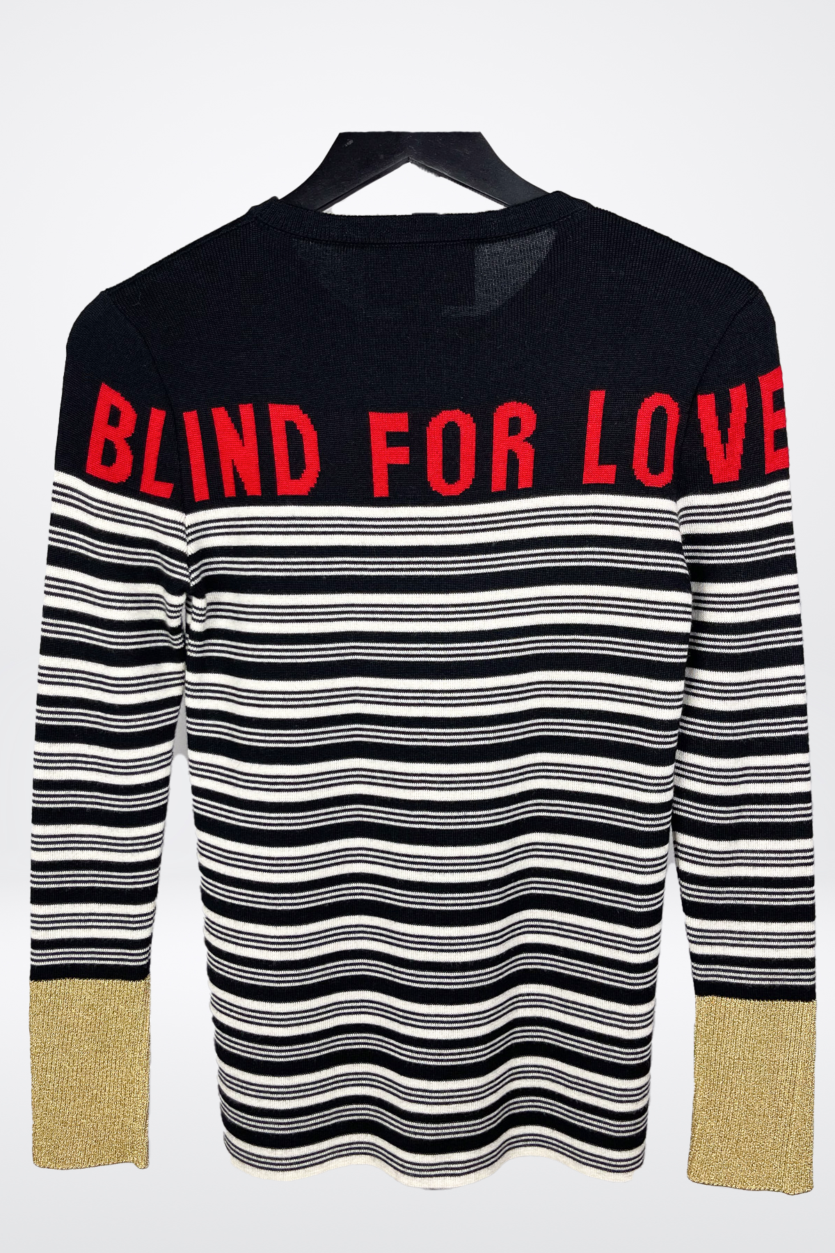 Gucci "Blind For Love" Striped Cashmere Sweater
