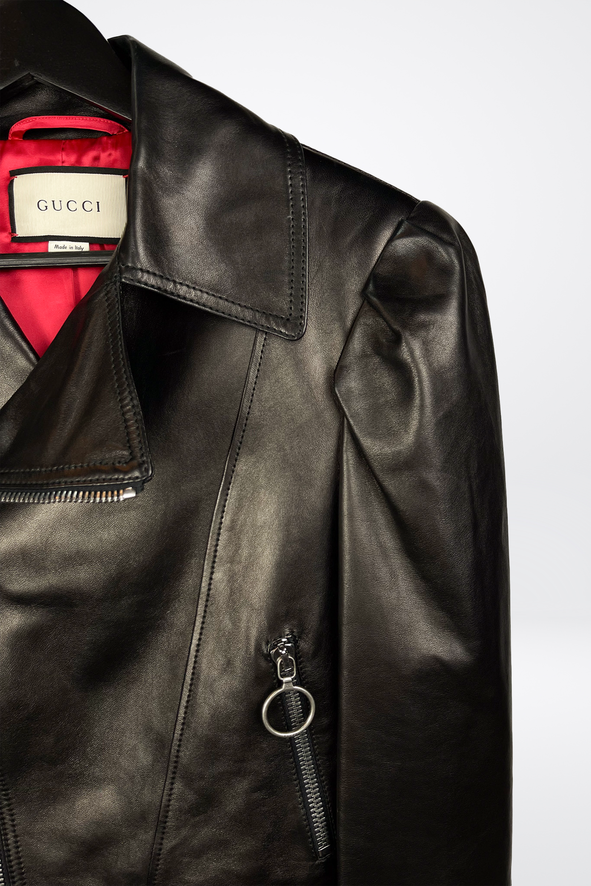 Gucci Lamb Leather Biker Owl Embellishment Jacket NWT