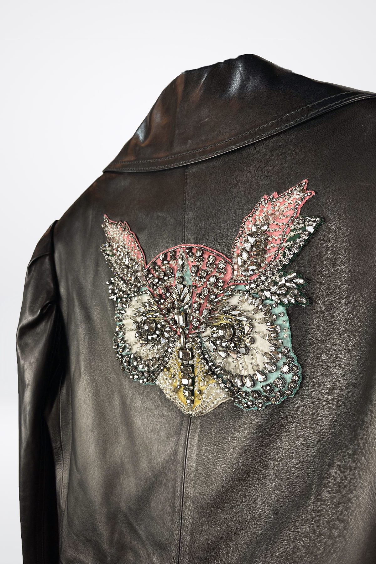 Gucci Lamb Leather Biker Owl Embellishment Jacket NWT