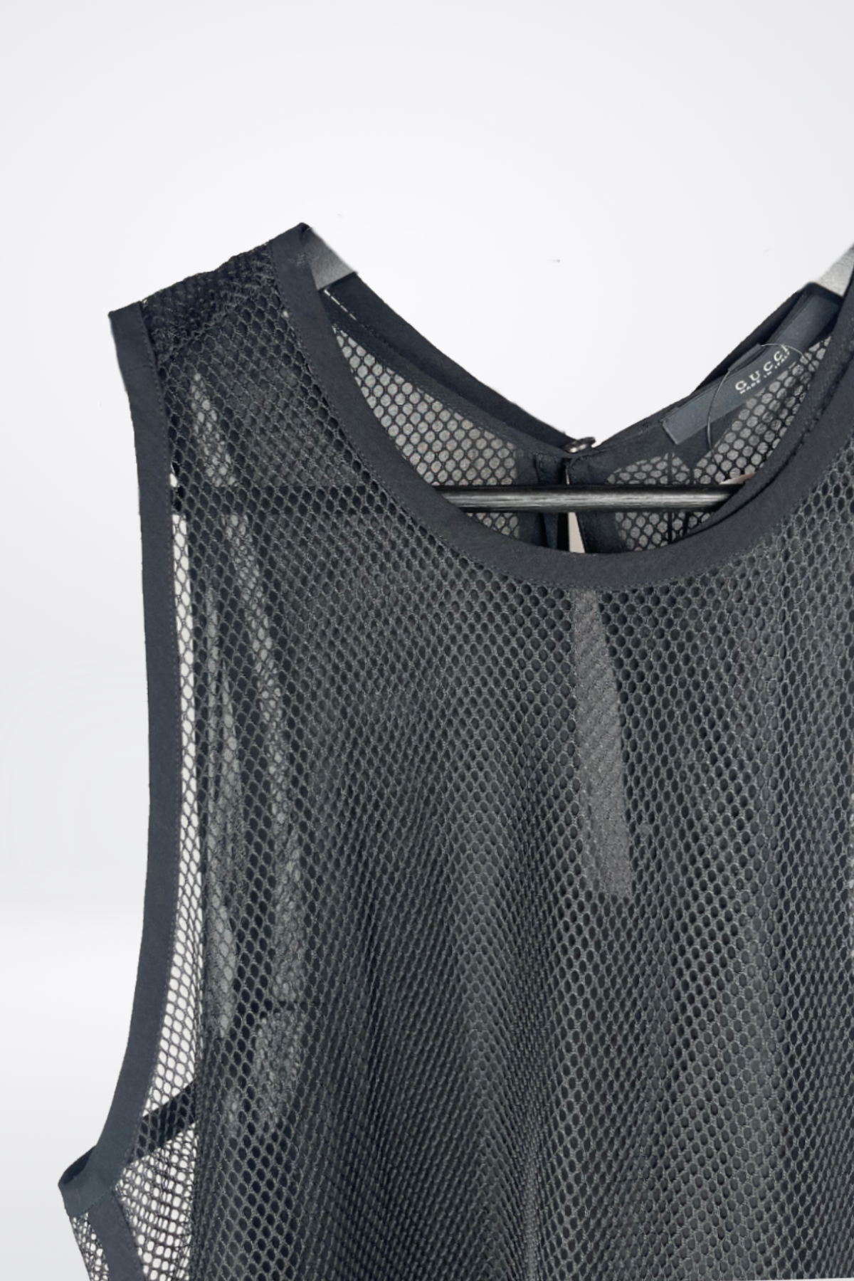 Gucci Crew Neck Layered Net Sleeveless Top NWT