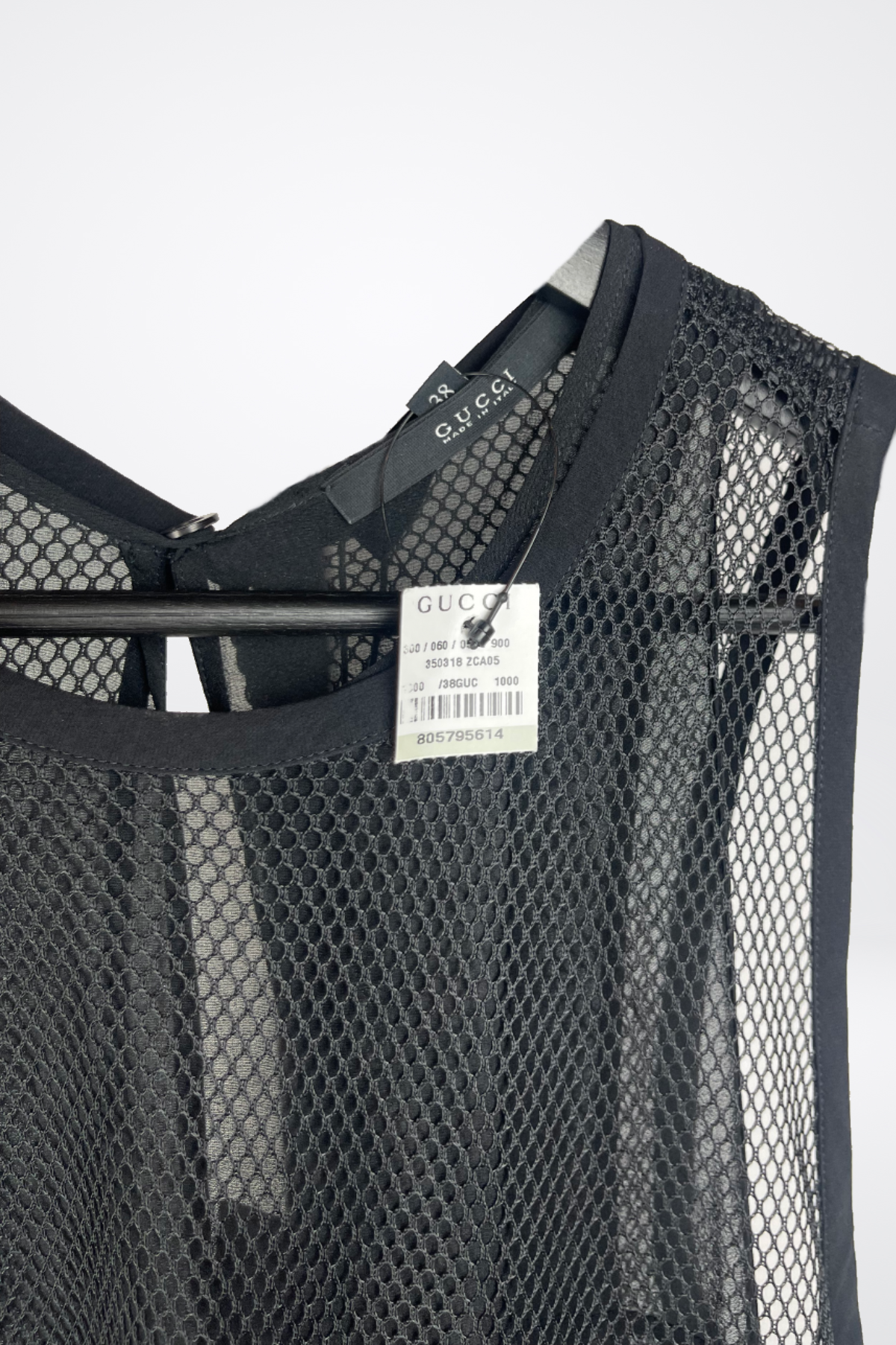 Gucci Crew Neck Layered Net Sleeveless Top NWT
