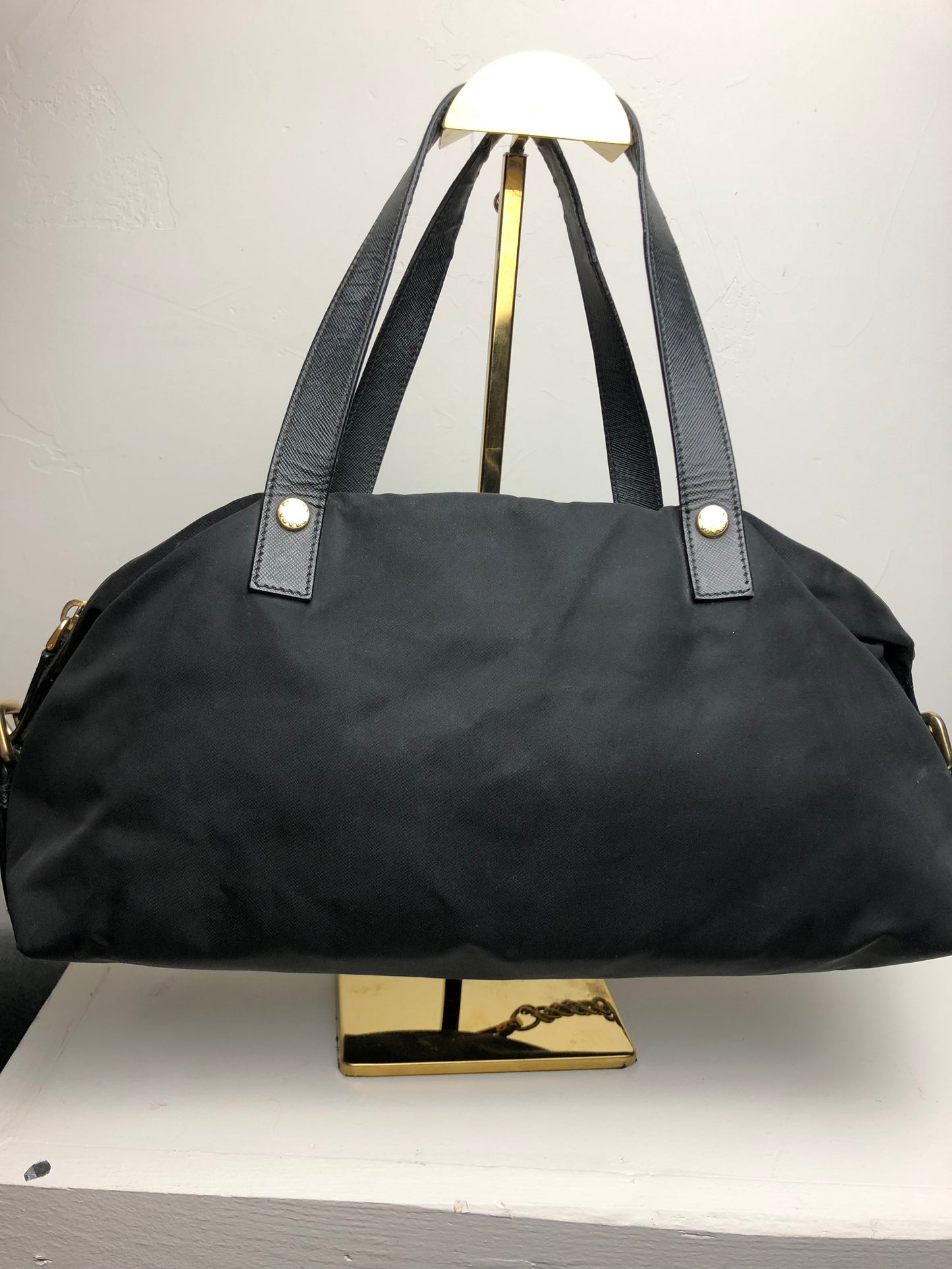 Prada Tessuto Nylon Saffiano Animalier Shoulder Bag