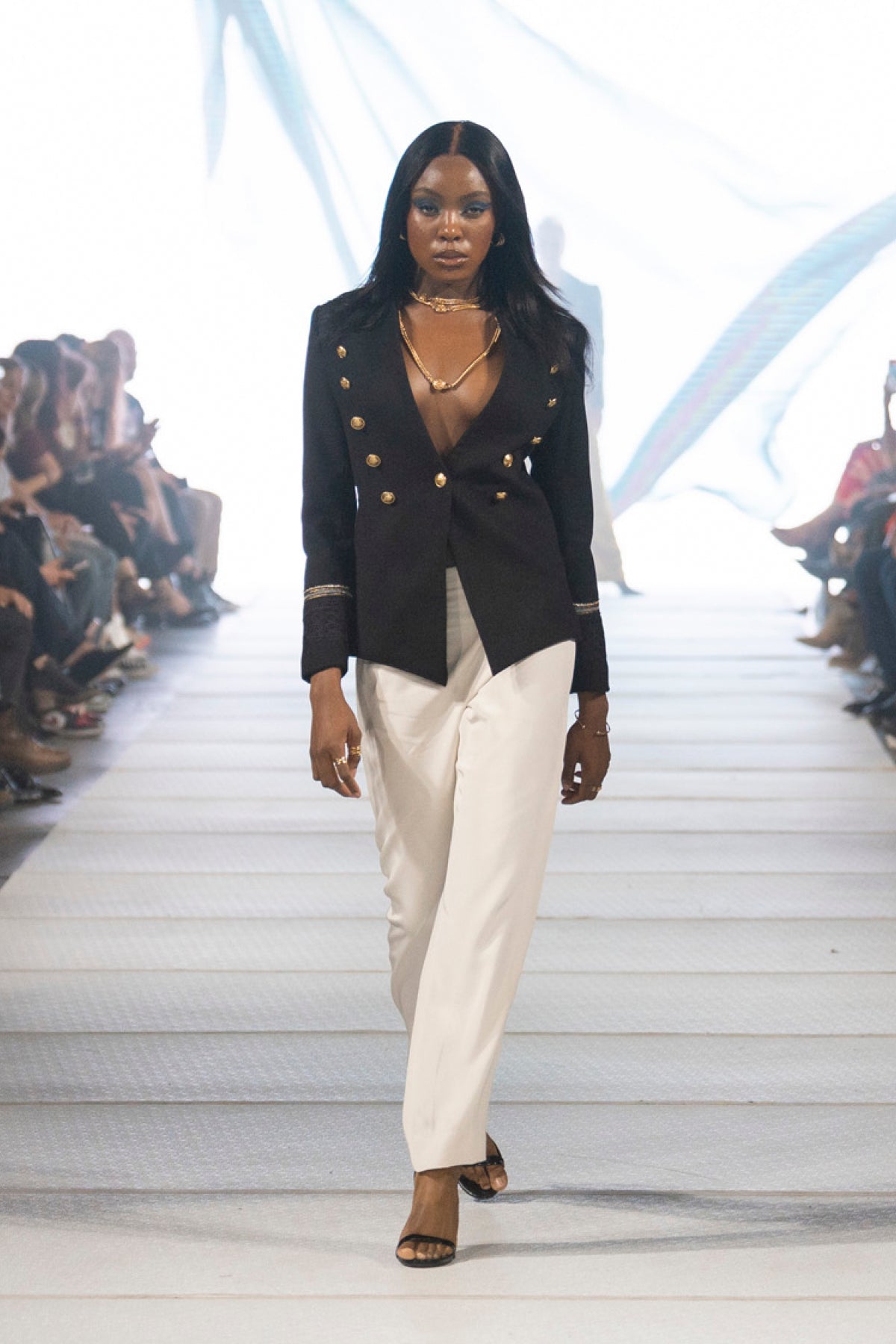 Romeo + Juliet Couture Gold Button Up Collared Jacket