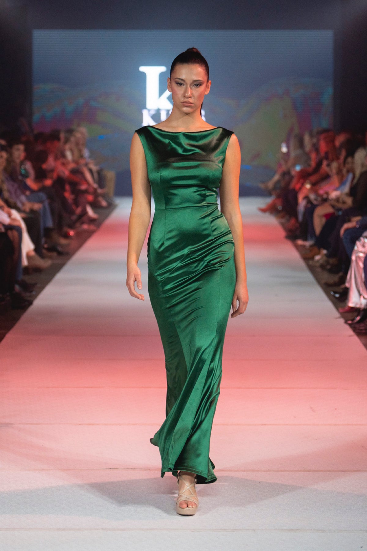 Muxxn V Neck Mermaid Hem Full Length Maxi Dress