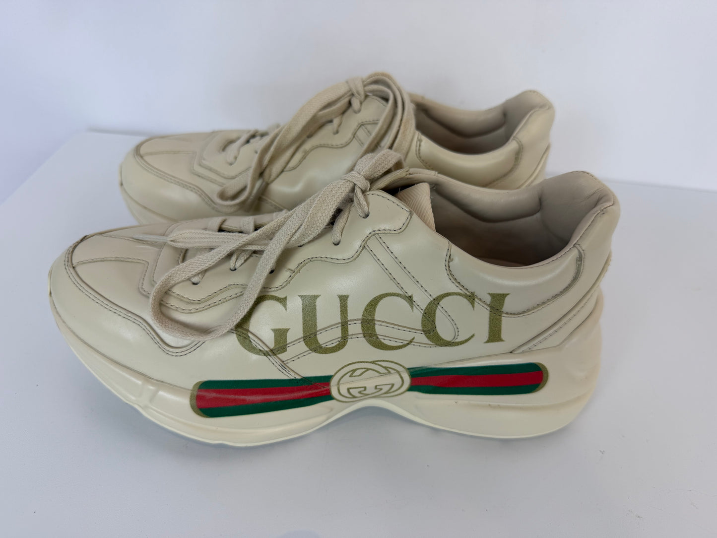Gucci Off-White Rhyton Sneaker w/ Gucci Logo