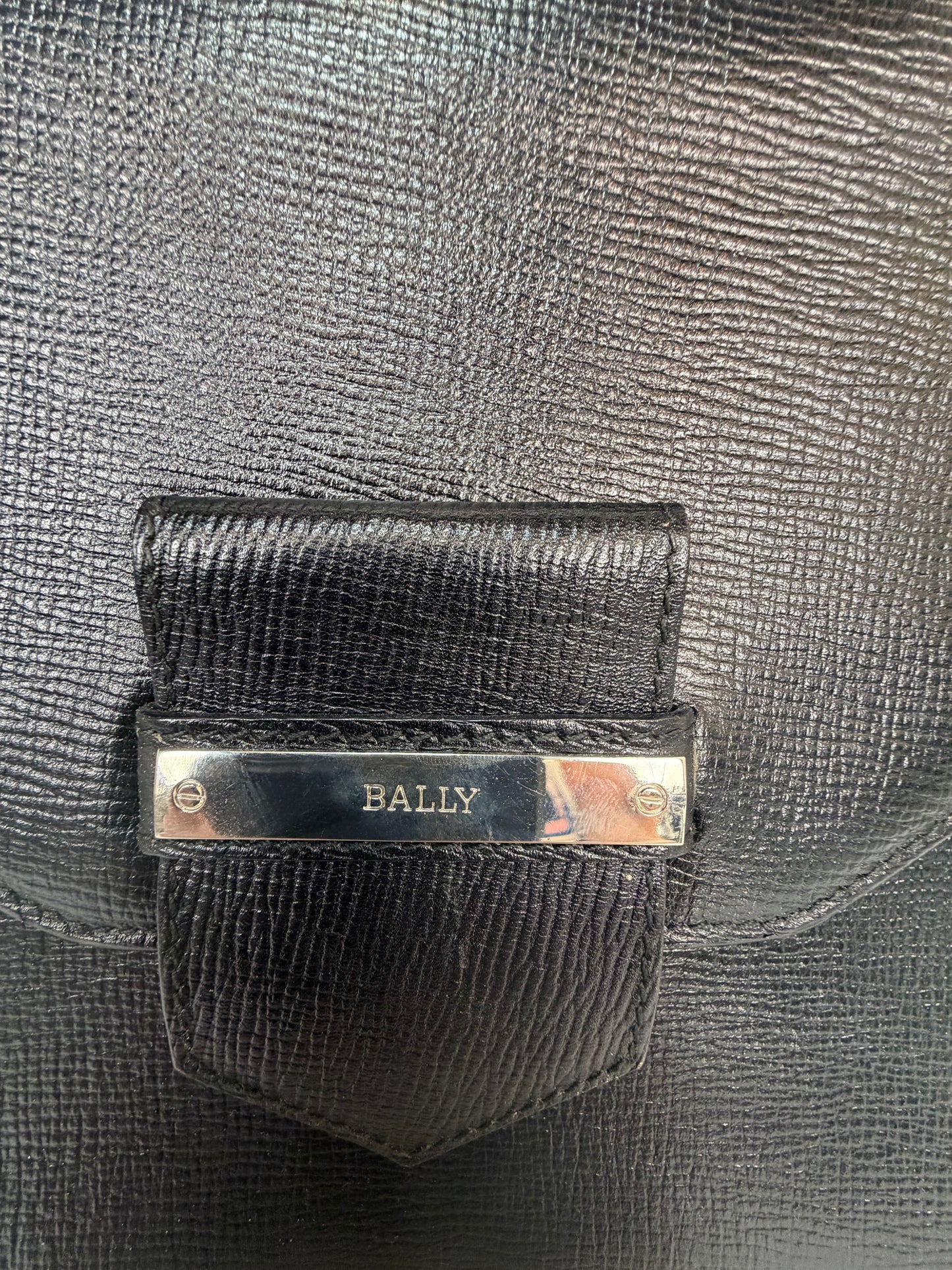 Bally Black Leather Crossbody Envelope Bag