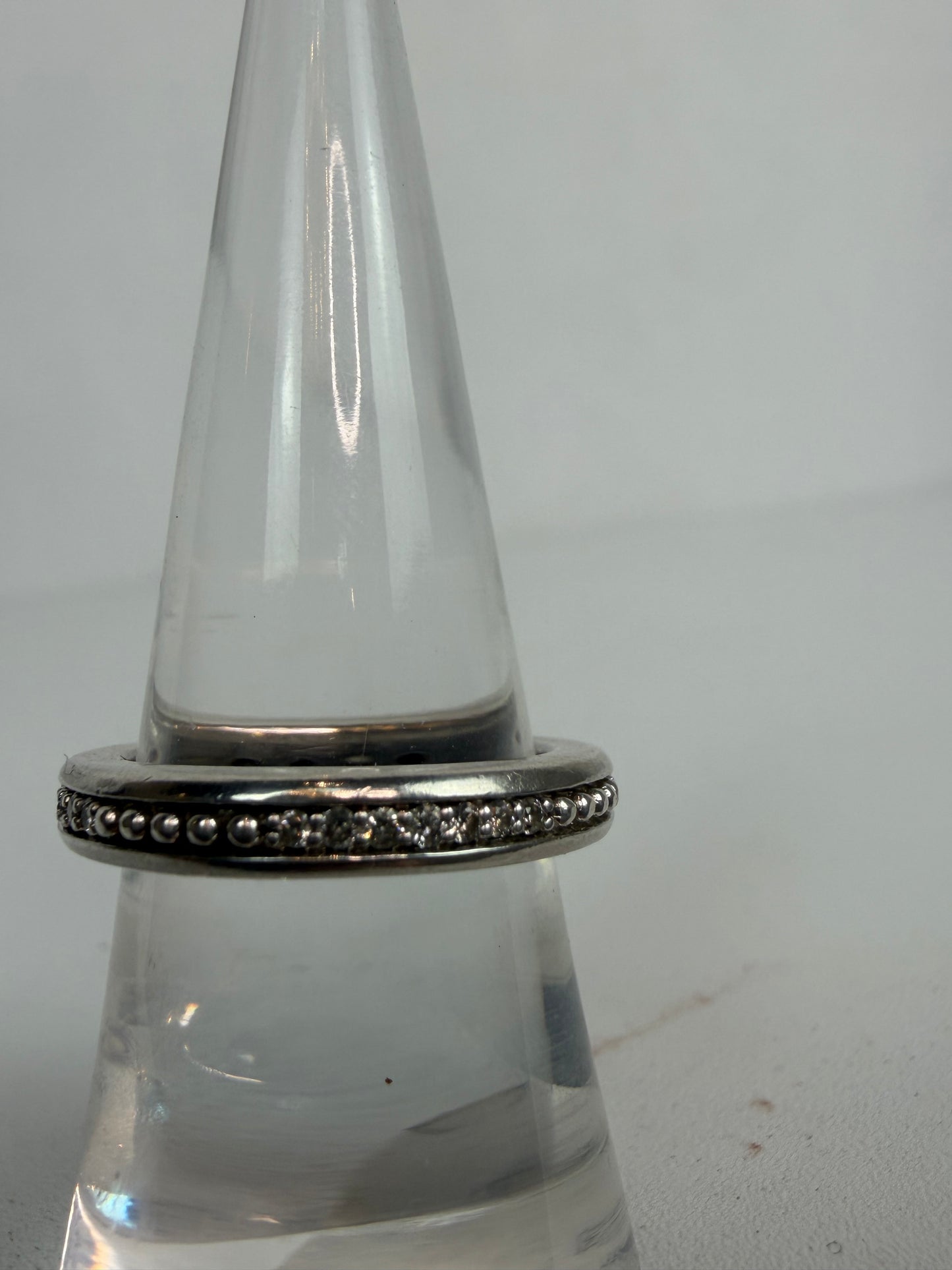 COMES W BOX - John Atencio Bead Stack Ring w/ Pave Diamonds