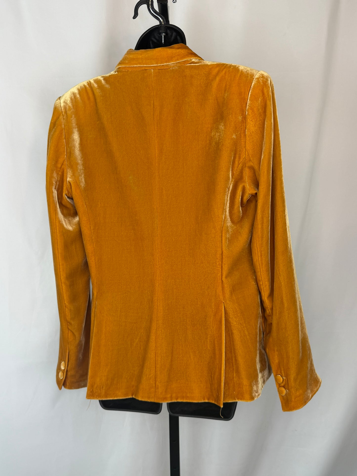 L'agence Velvet Yellow Single Button Blazer
