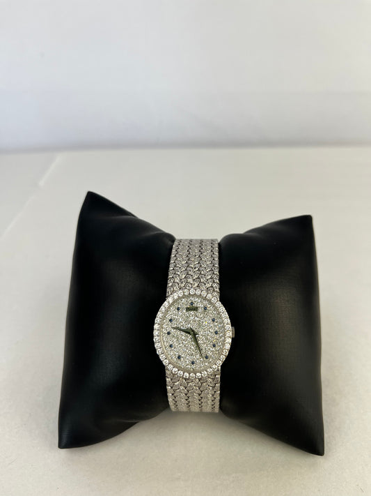 Piaget White Gold Diamond Watch with Sapphires