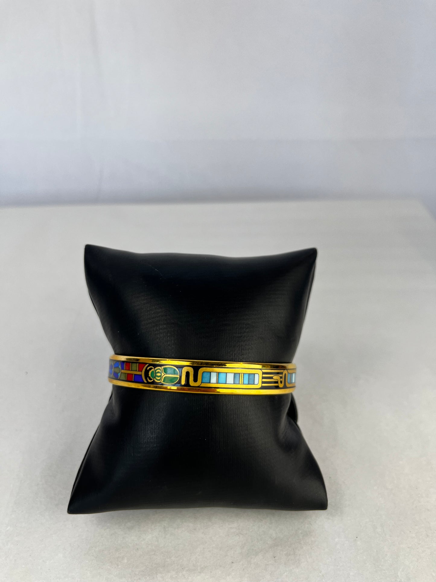 Michaela Frey Wien 24K Gold Plated Enamelled Geometric Art Deco Style Bangle