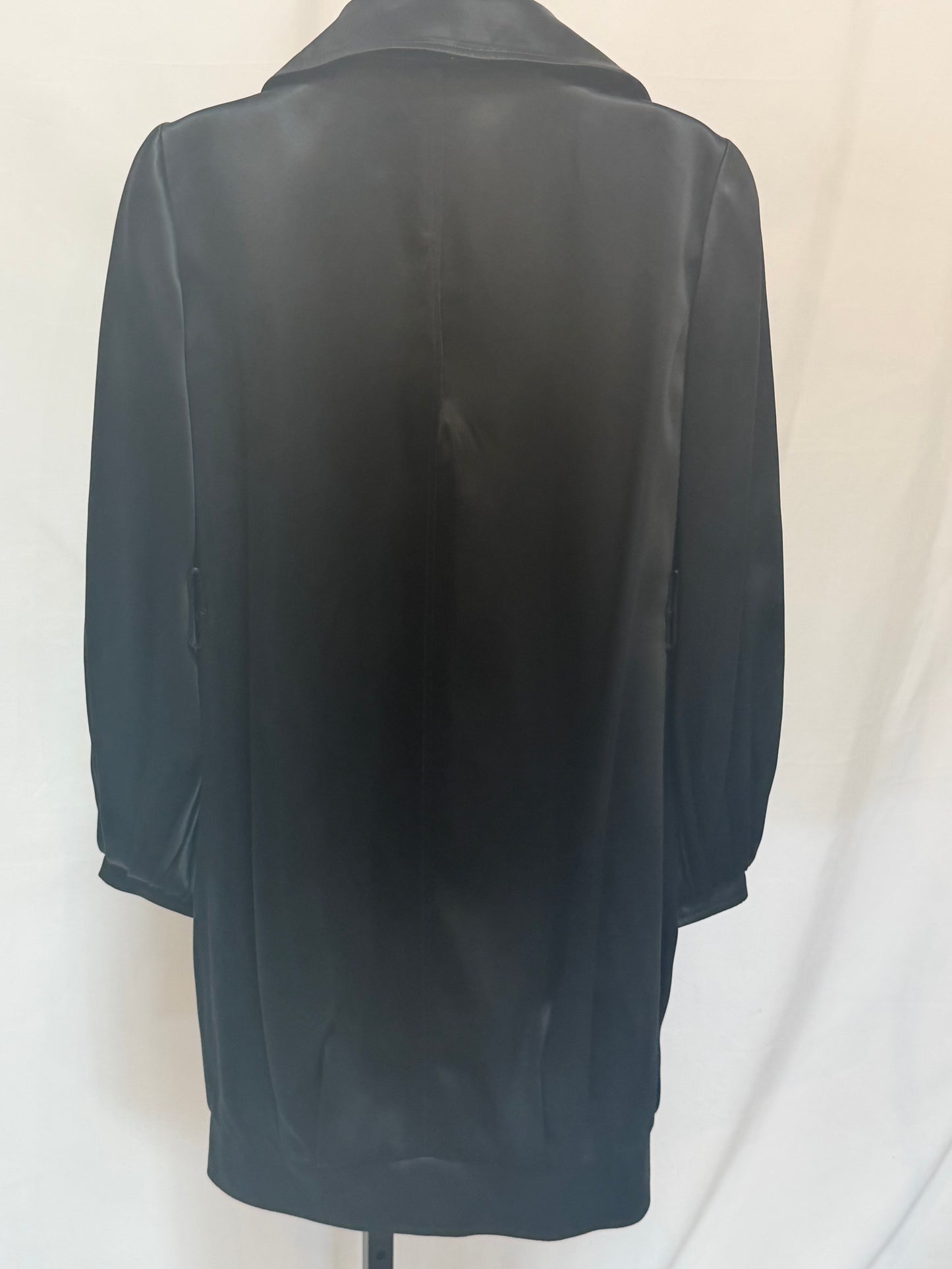 Dolce & Gabbana Black Silk Opera Evening Long Jacket Coat w Silk Red Lining (missing one button)