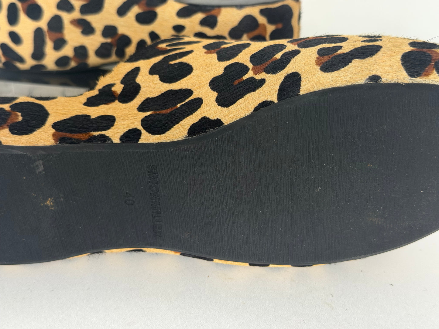 Simon Miller Calf-Hair Leopard Bubble Platform Slides