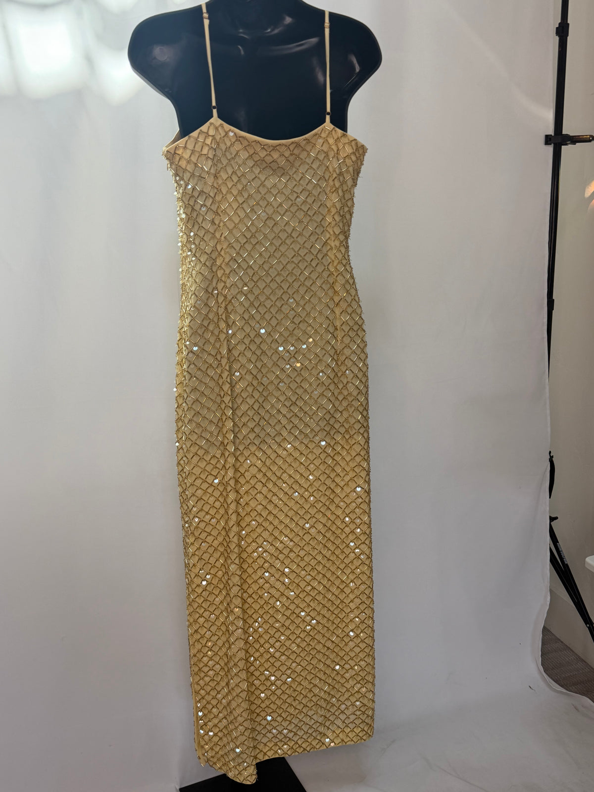 Retrofete Gold BOA EMBELLISHED KNIT DRESS NWT