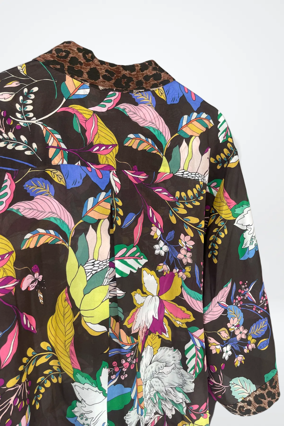 Johnny Was Floral Collared Three-Quarter Sleeve Blouse NWT