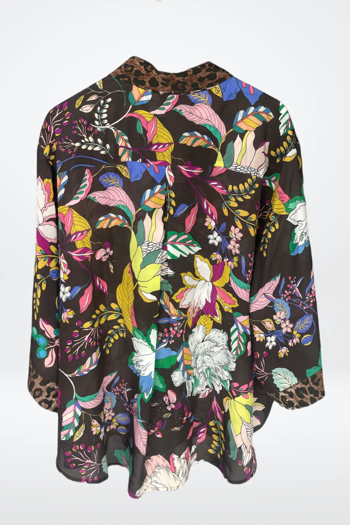 Johnny Was Floral Collared Three-Quarter Sleeve Blouse NWT