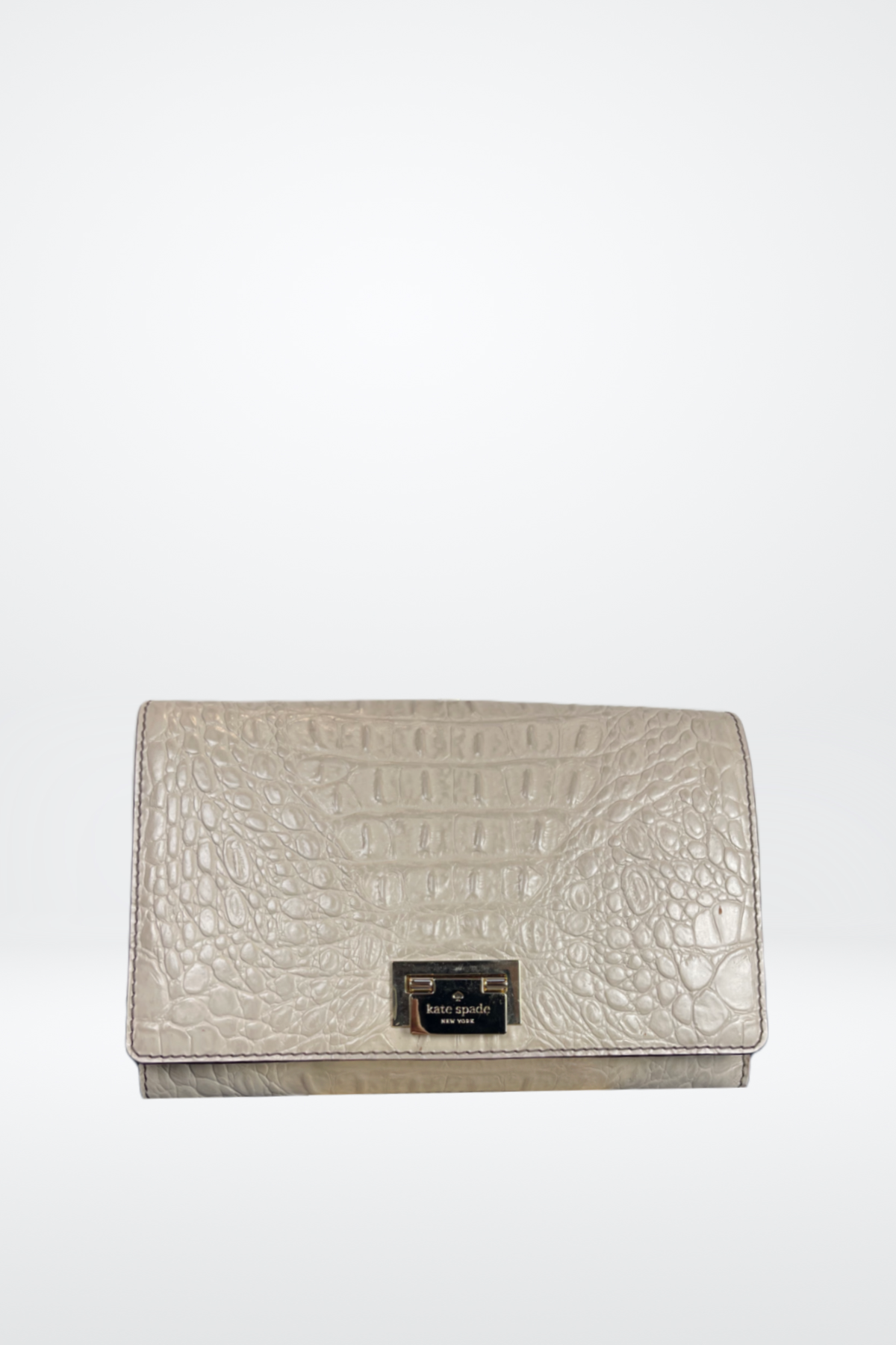 Kate Spade Crocodile Pattern Front Buckle Clasp Handbag