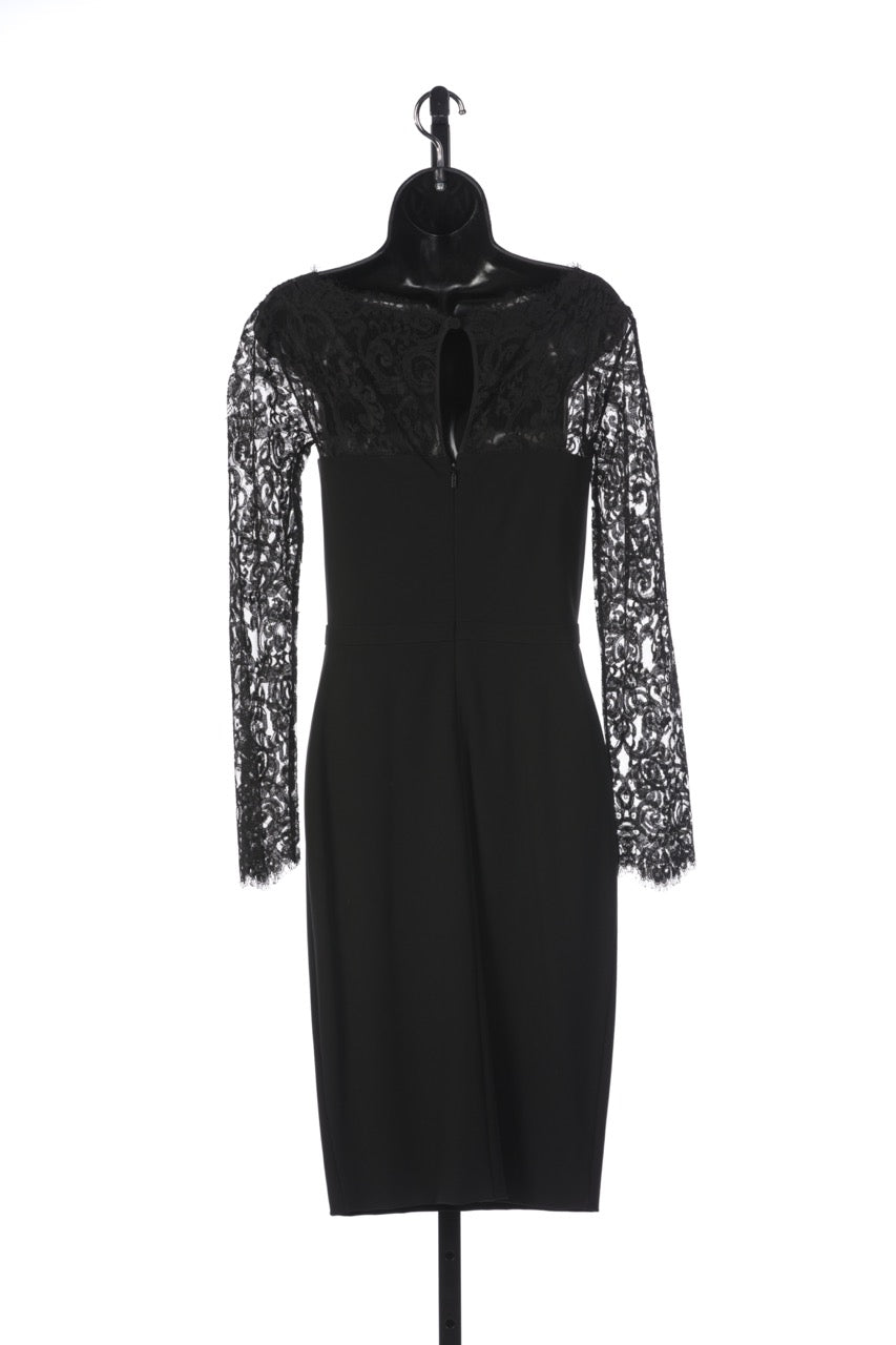 Gucci Black Knee-Length Dress w/ Long Sleeve Lace Top NWT